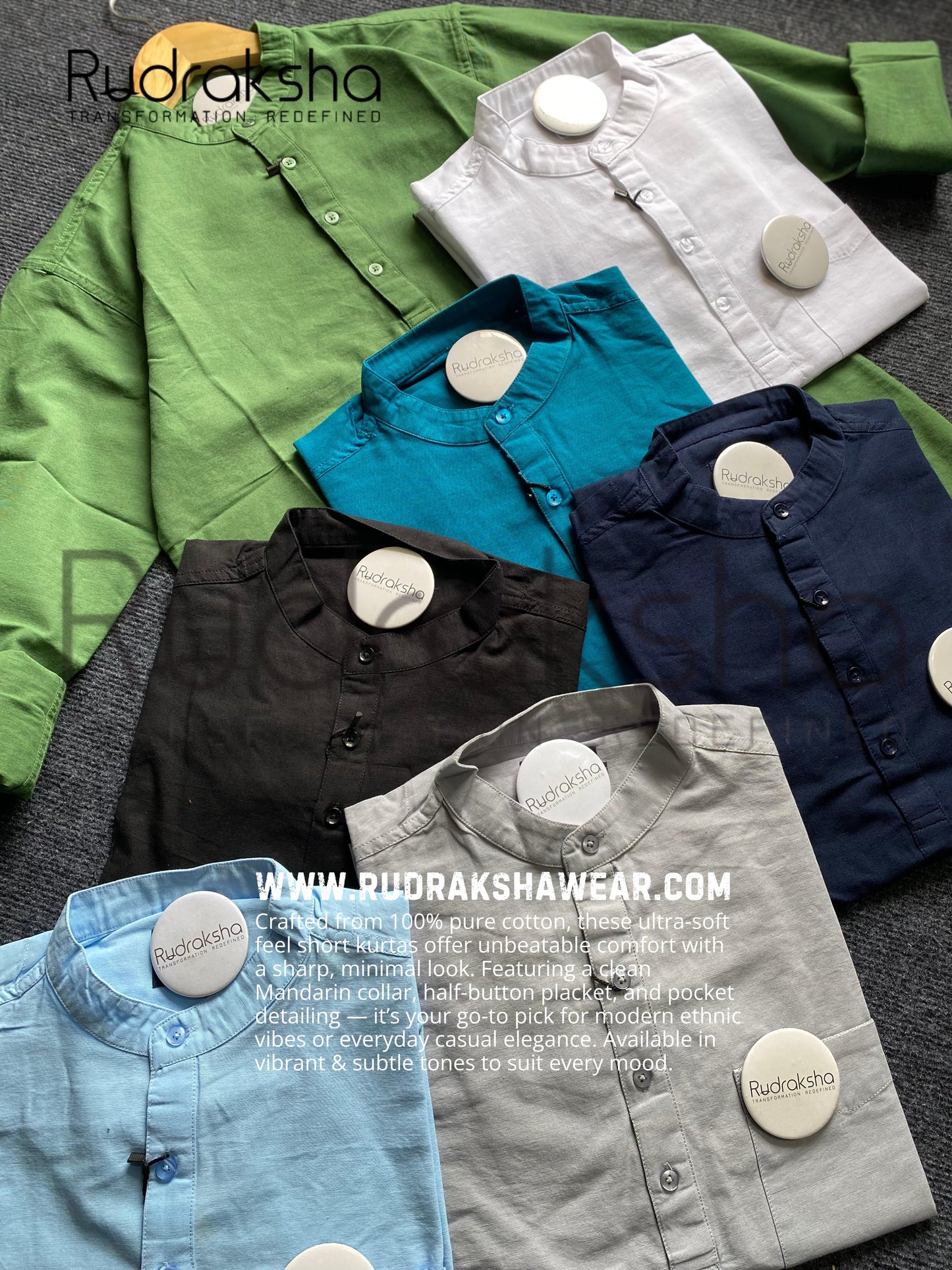 Premium Quality Short Kurta | 100% Cotton Slub Fabric