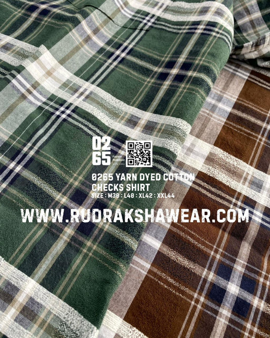 0265 Yarn Dyed Textured Checks Full Sleeve Shirt | Backside Box Pleat | Metal Snap Buttons