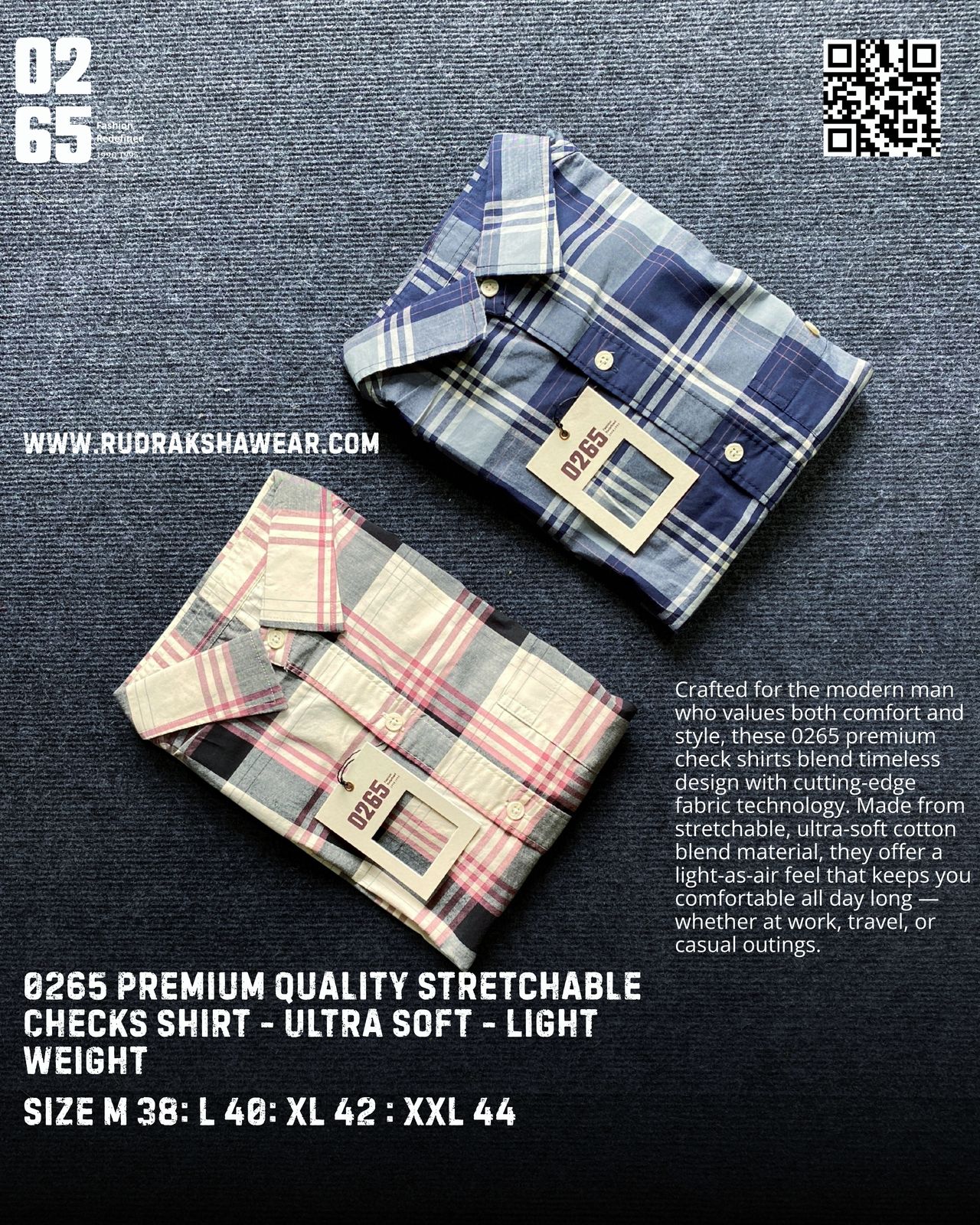 0265 Premium Stretchable Full Sleeve Checks Shirt