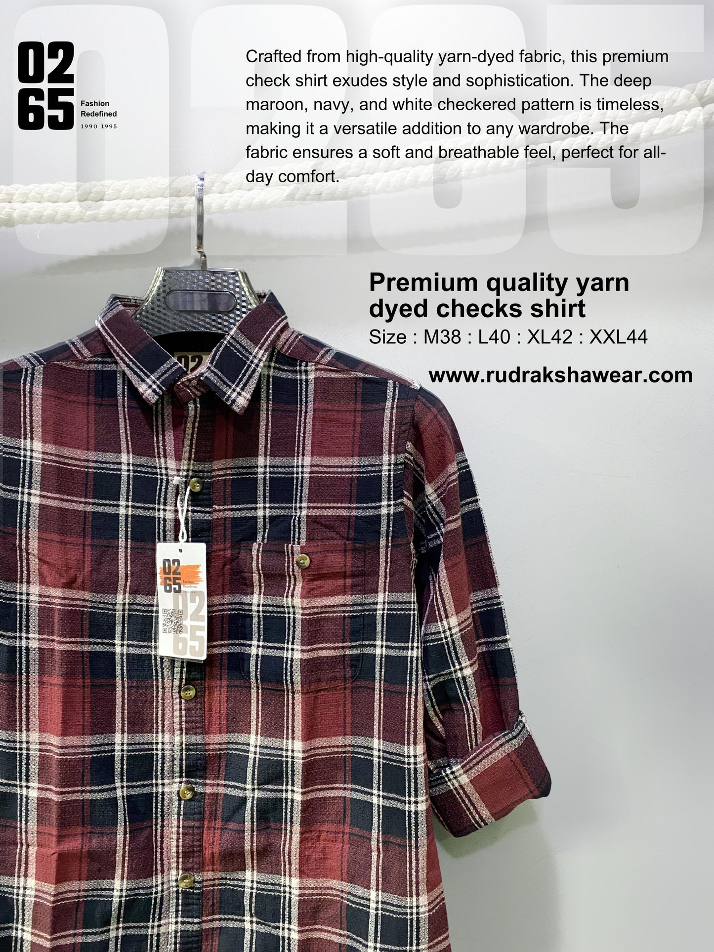 Full Sleeve Yarn Dyed Textured Checks Shirt- Premium Range By 0265
