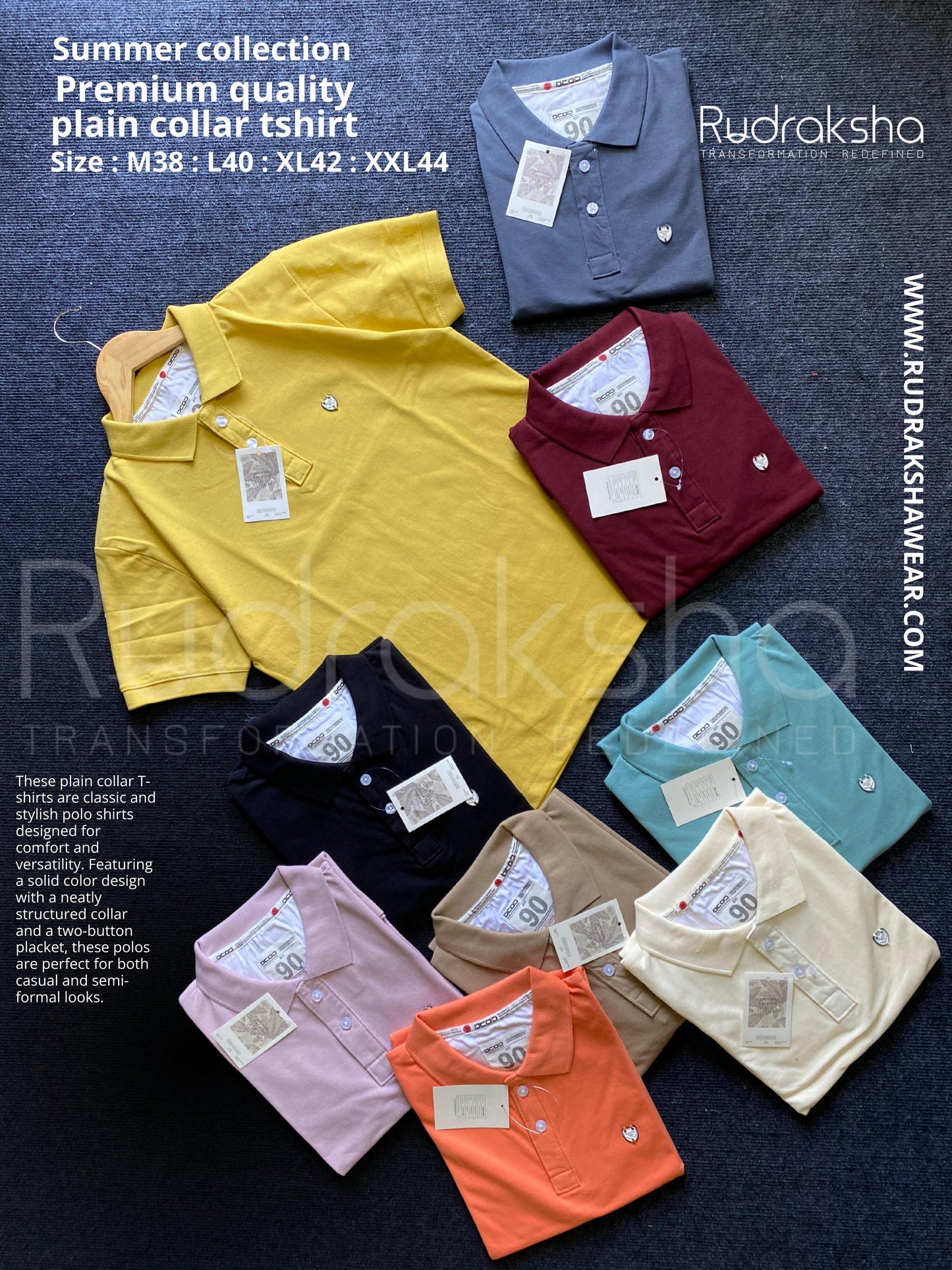 Premium Fine Cotton Matty Collar T-shirts