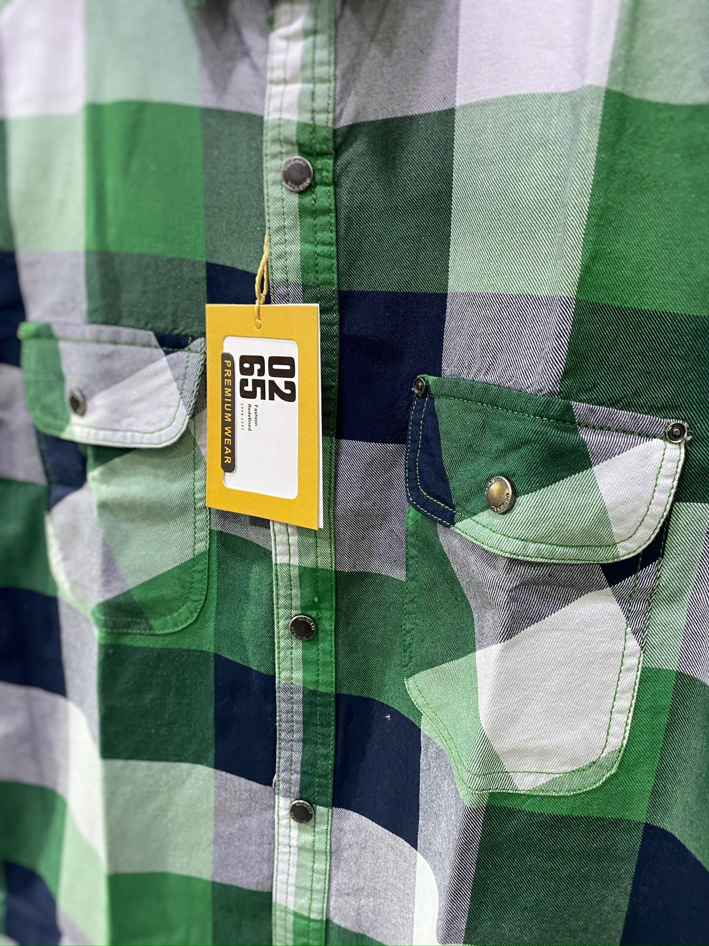 Premium Yarn Dyed Checks Double Pocket Shirt By 0265