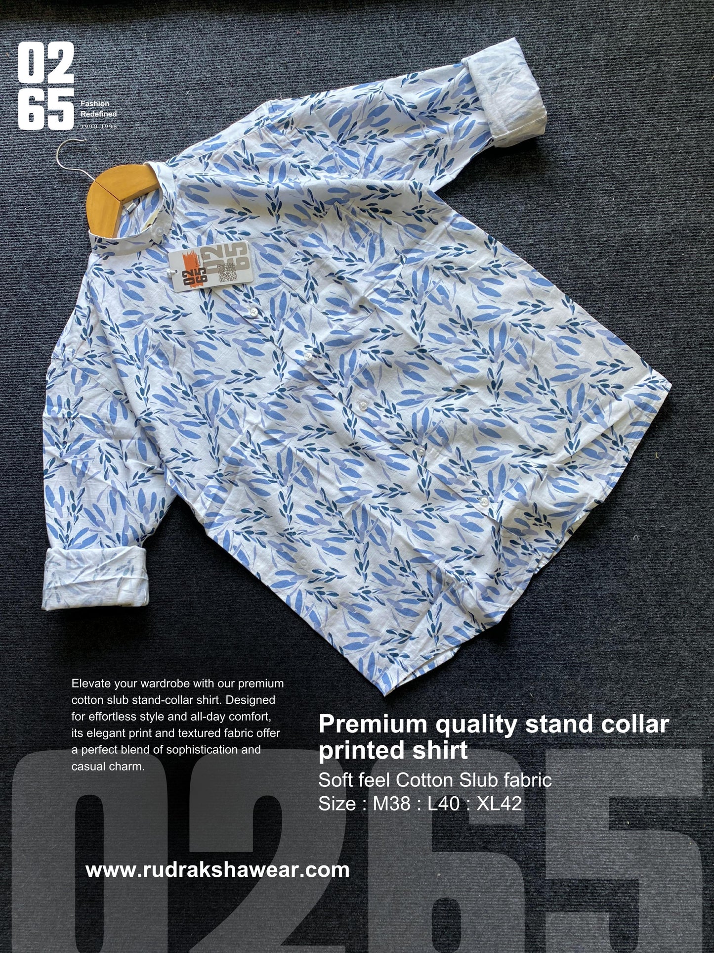 Premium Stand Collar Full Sleeve Shirt ( Mandarin Collar ) - Summer Collection By 0265
