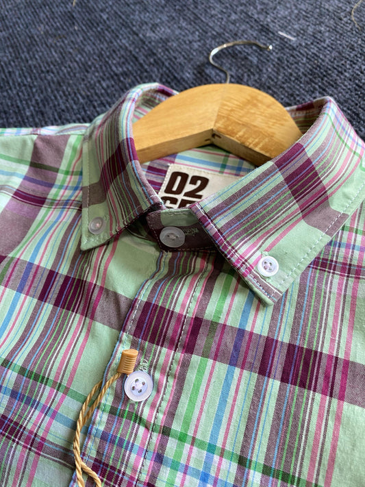 A premium yarn-dyed paper cotton full-sleeve shirt by 0265 featuring a button-down collar, tailored fit, and back-side center box pleat. Designed in vibrant summer shades with a timeless check pattern, offering breathability, comfort, and versatility for casual and semi-formal wear. Perfectly pairs with jeans, chinos, or shorts for a stylish seasonal look.