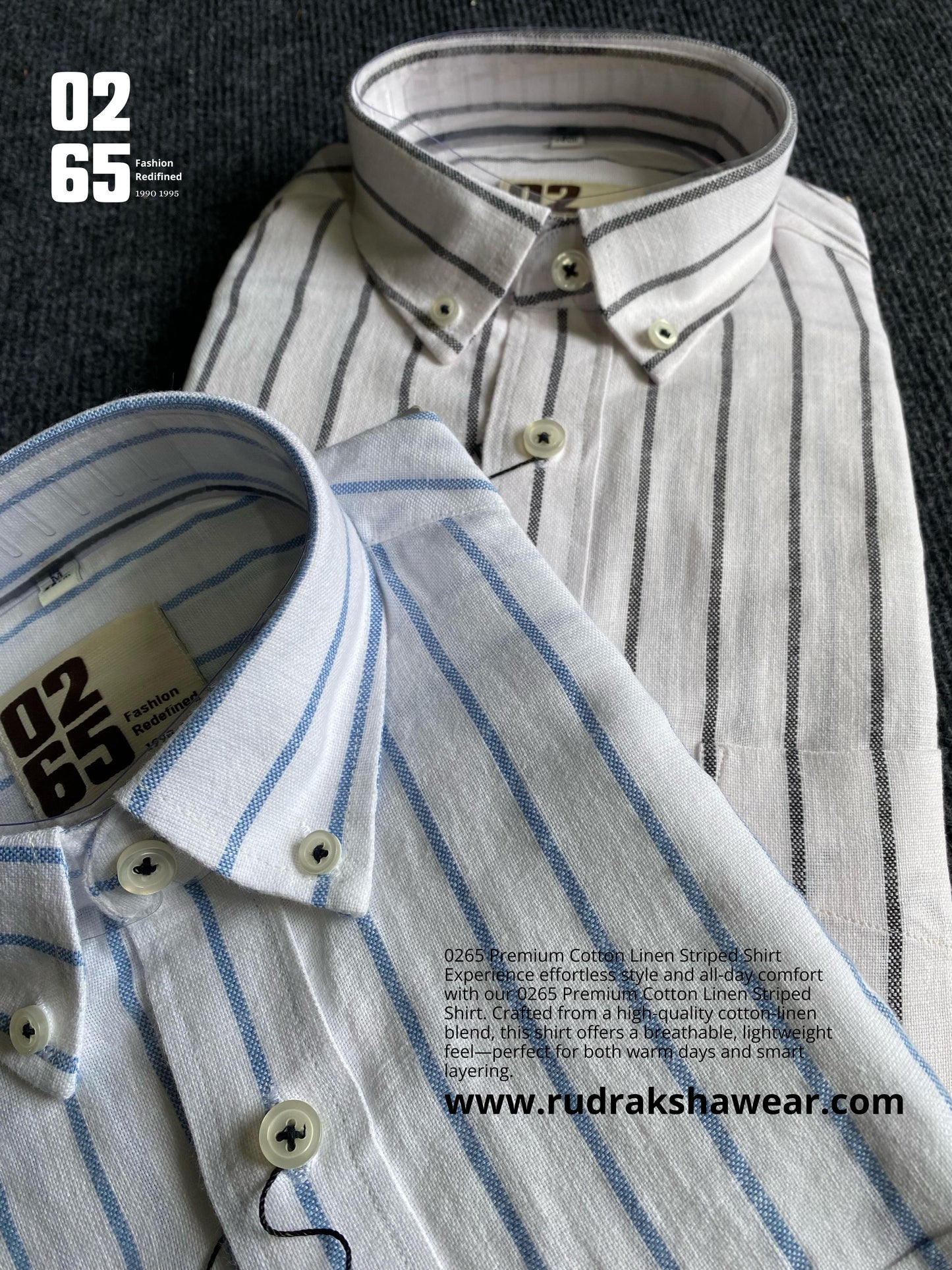 0265 Premium Cotton Linen Lining Shirt- Full Sleeve - Button Down - Yarn Dyed