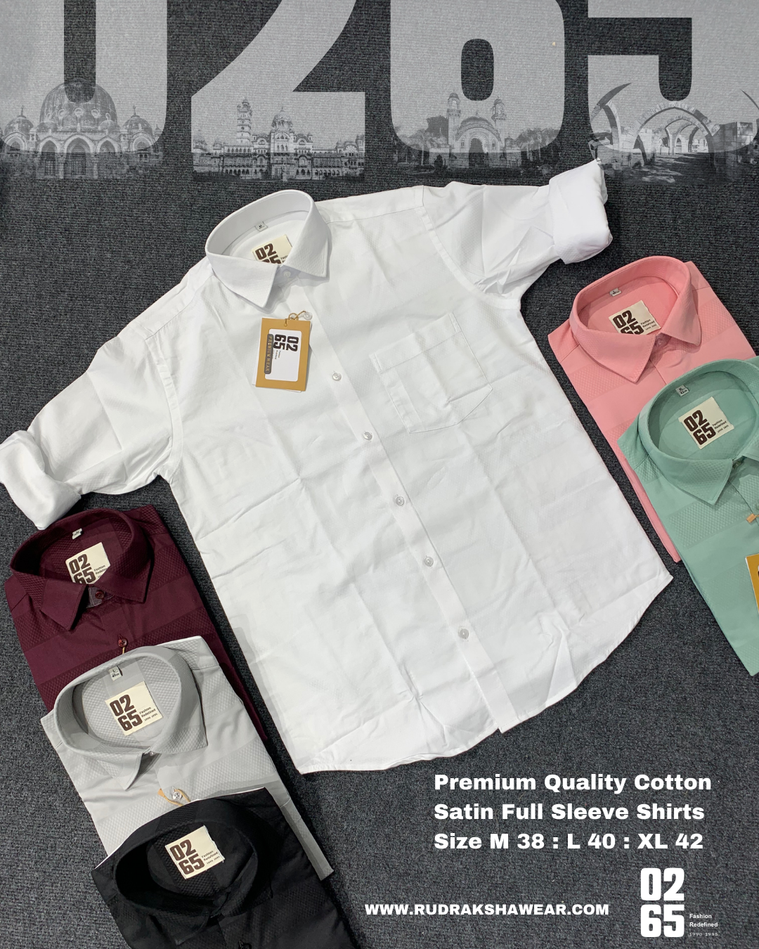 PREMIUM QUALITY COTTON SATIN FULL SLEEVE SHIRTS