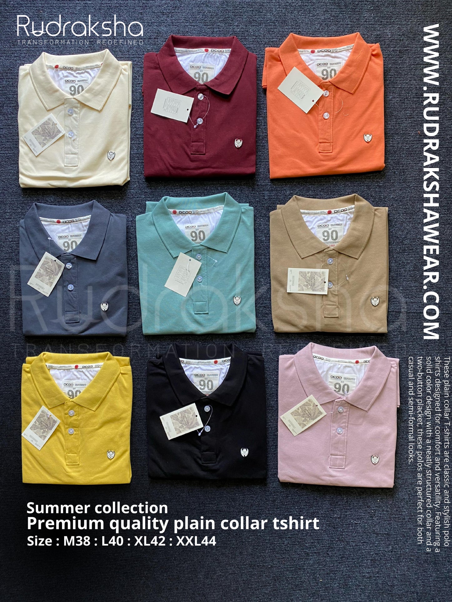 Premium Fine Cotton Matty Collar T-shirts