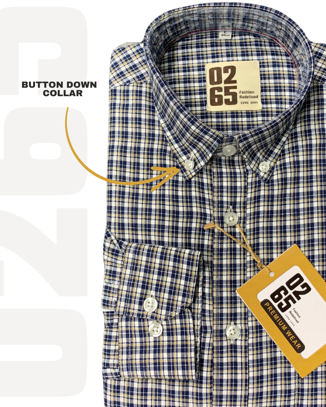 PREMIUM YARN DYED SMALL CHECK BUTTON DOWN COLLAR FULL SLEEVE SHIRTS