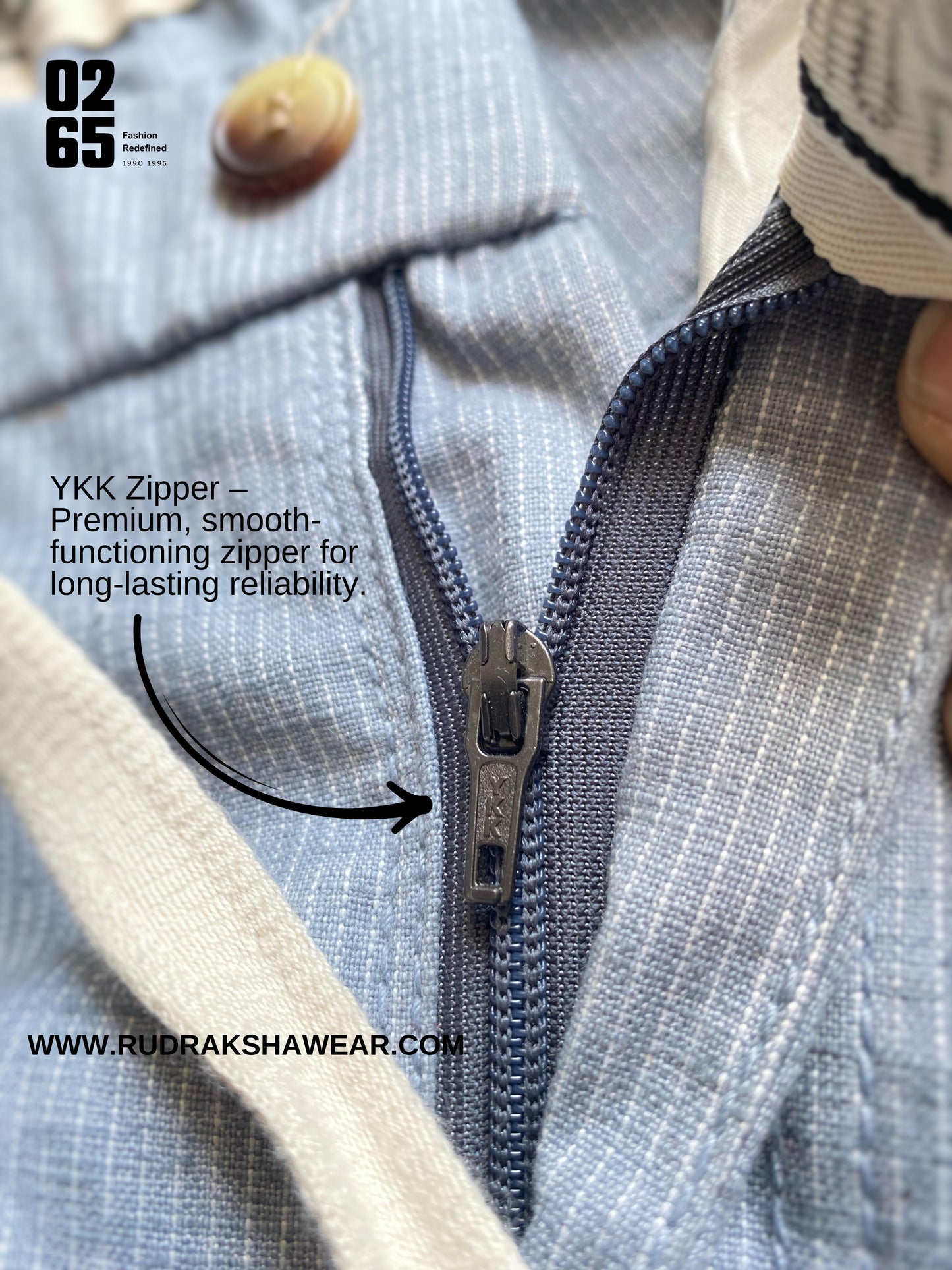 Men's premium cotton linen pants by 0265 – breathable, lightweight, and perfect for summer. Features cross front pockets, round flap back pockets, and an elastic waistband with a drawstring for all-day comfort. Durable stitching ensures long-lasting wear. Ideal for casual outings, vacations, and daily wear. Shop now at Rudraksha