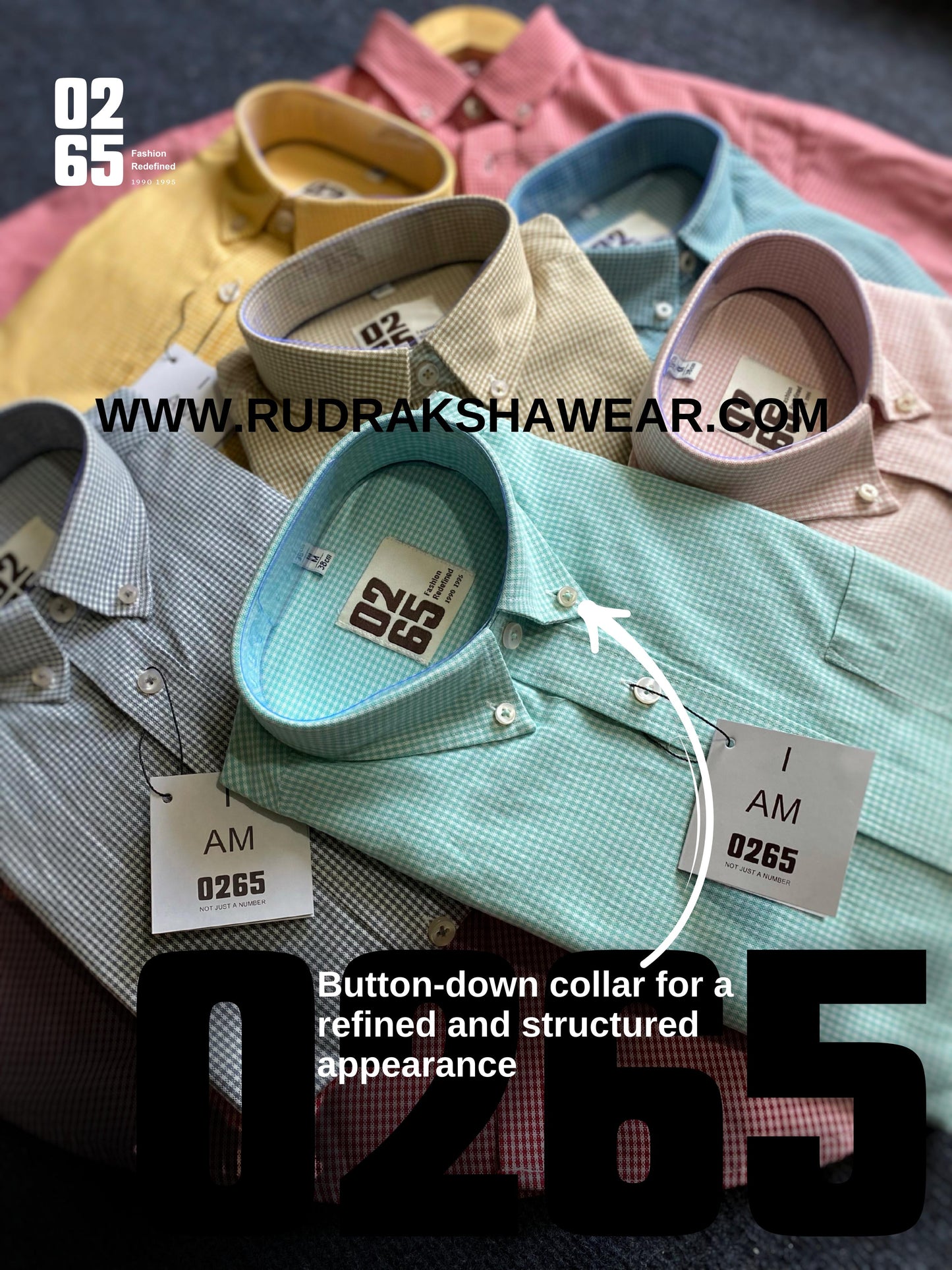 0265 Yarn Dyed Small Checks Full Sleeve Shirt - Button Down Collar - Rich Cotton Fabric
