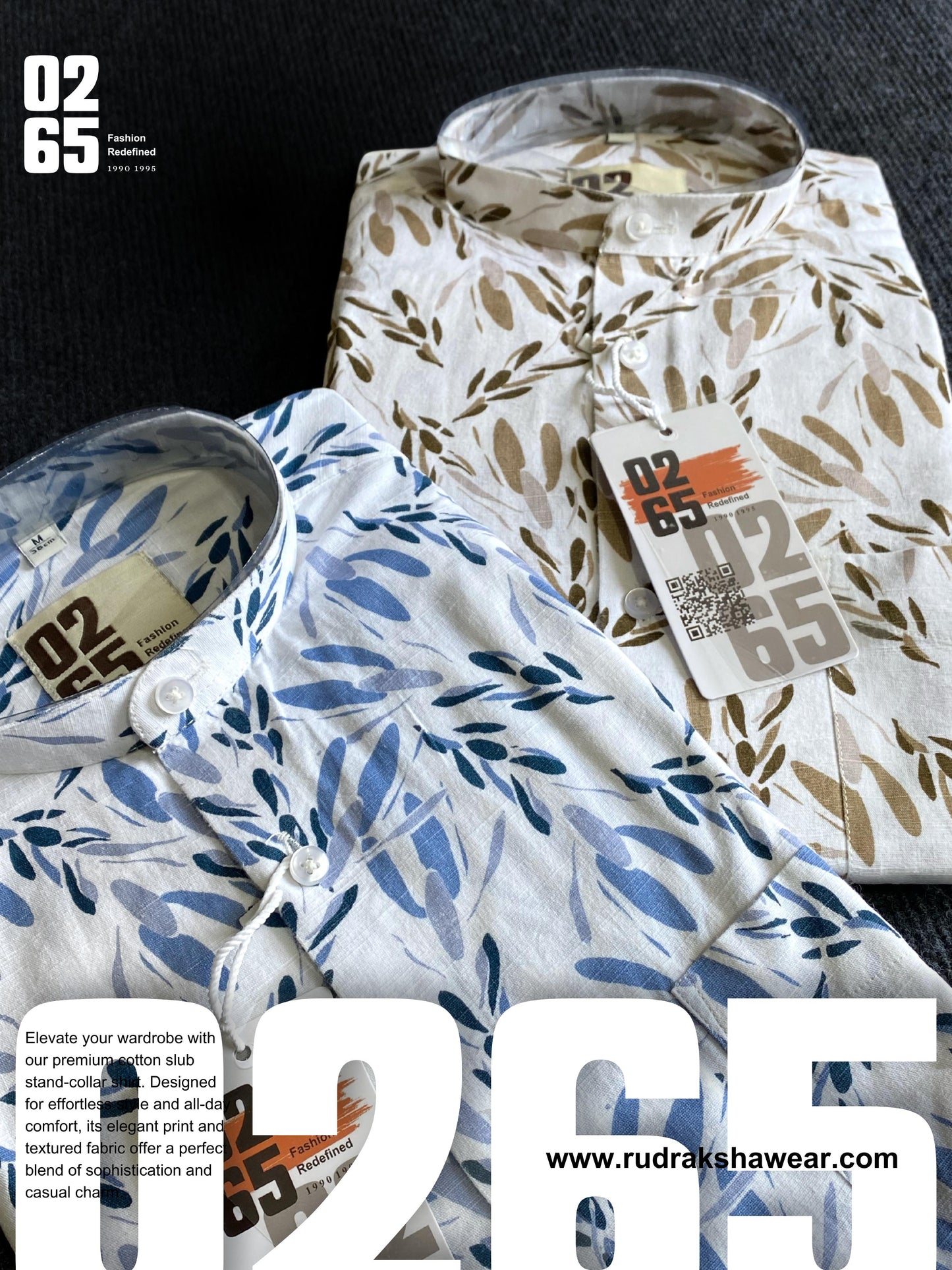 Premium Stand Collar Full Sleeve Shirt ( Mandarin Collar ) - Summer Collection By 0265