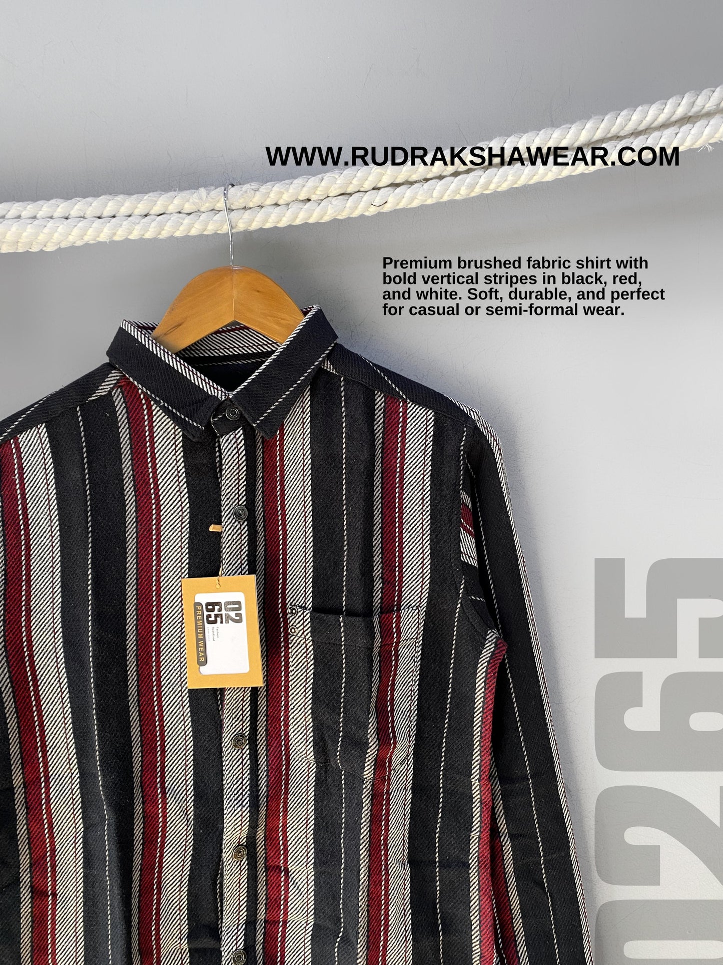 Premium Textured Vertical Lining Full Sleeve Shirt