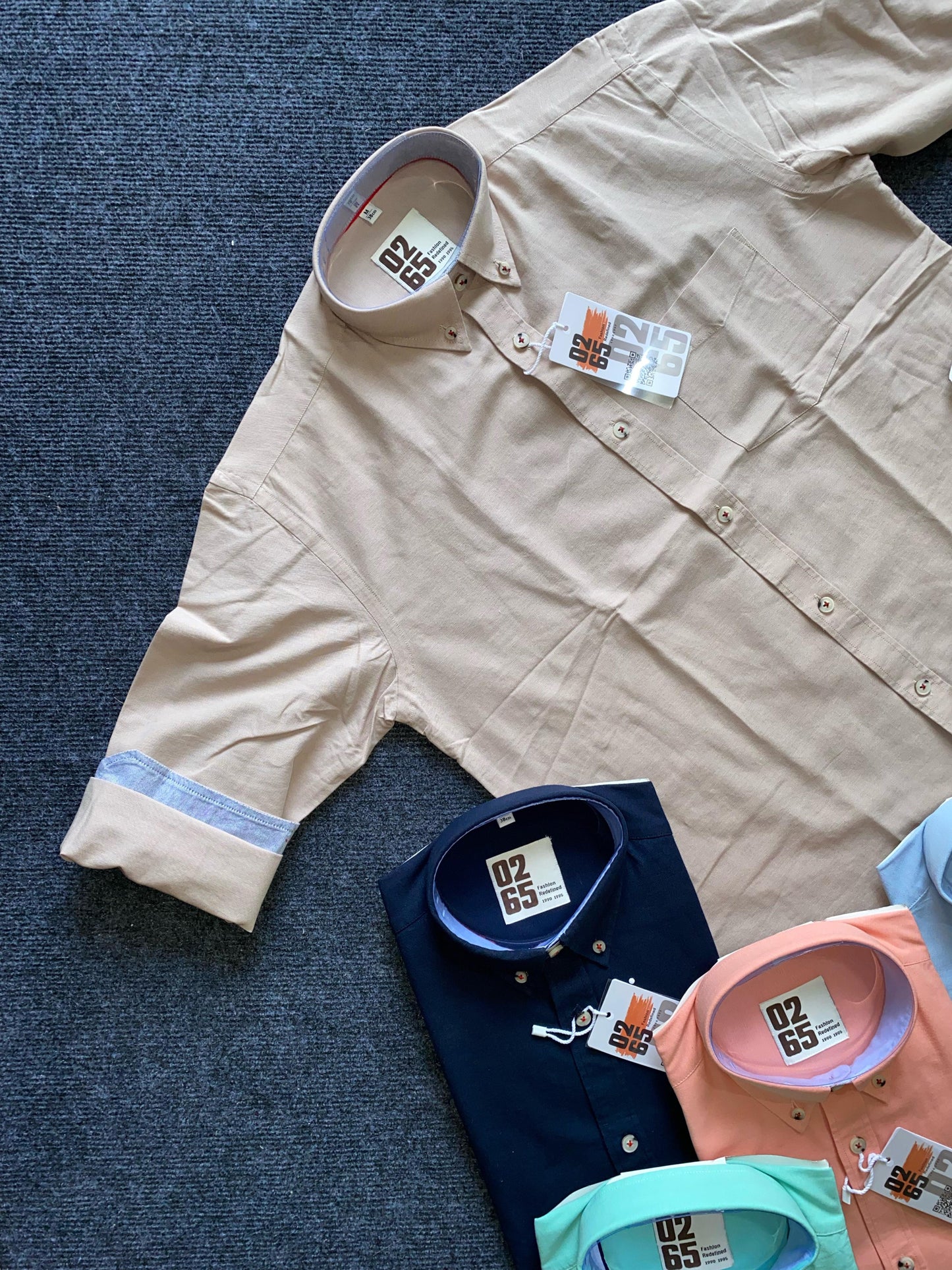 Plain Full Sleeve Shirt - Slub Cotton Fabric by 0265