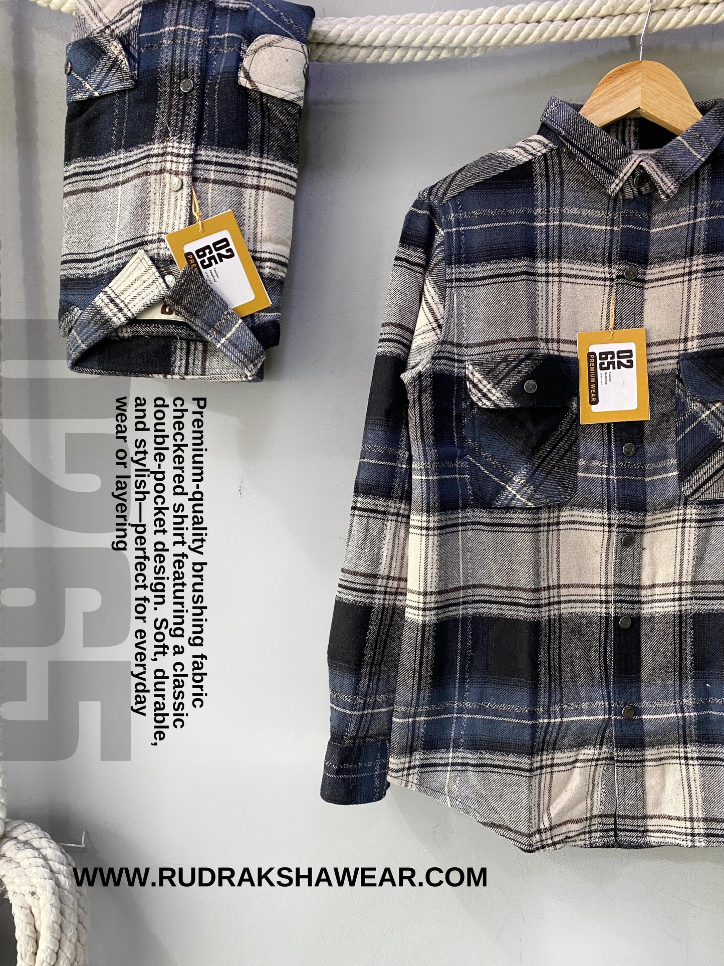 Premium Checks Brushing Double Pocket Full Sleeve Shirts by 0265