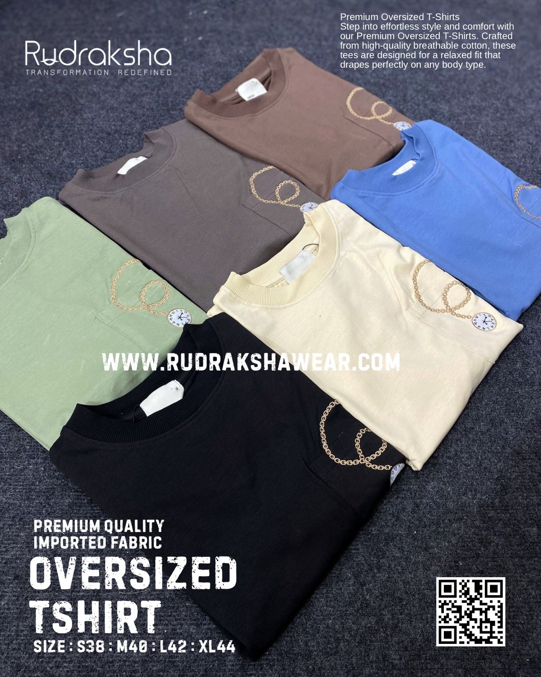 Premium Quality Imported 100% Cotton Fabric Oversized T-shirts | 220 GSM | Embroidered Work