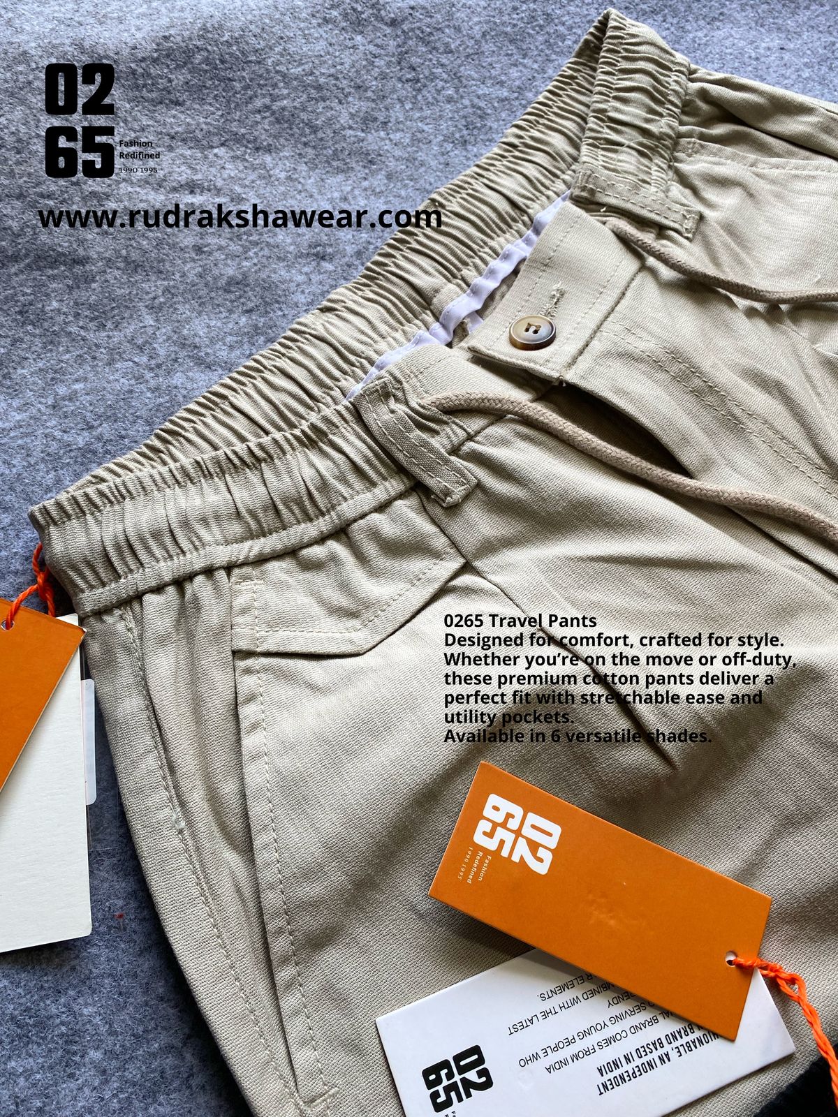 0265 Premium Travel Pant | 95% Cotton 5% Elastane | Cross Pocket | Length 40”