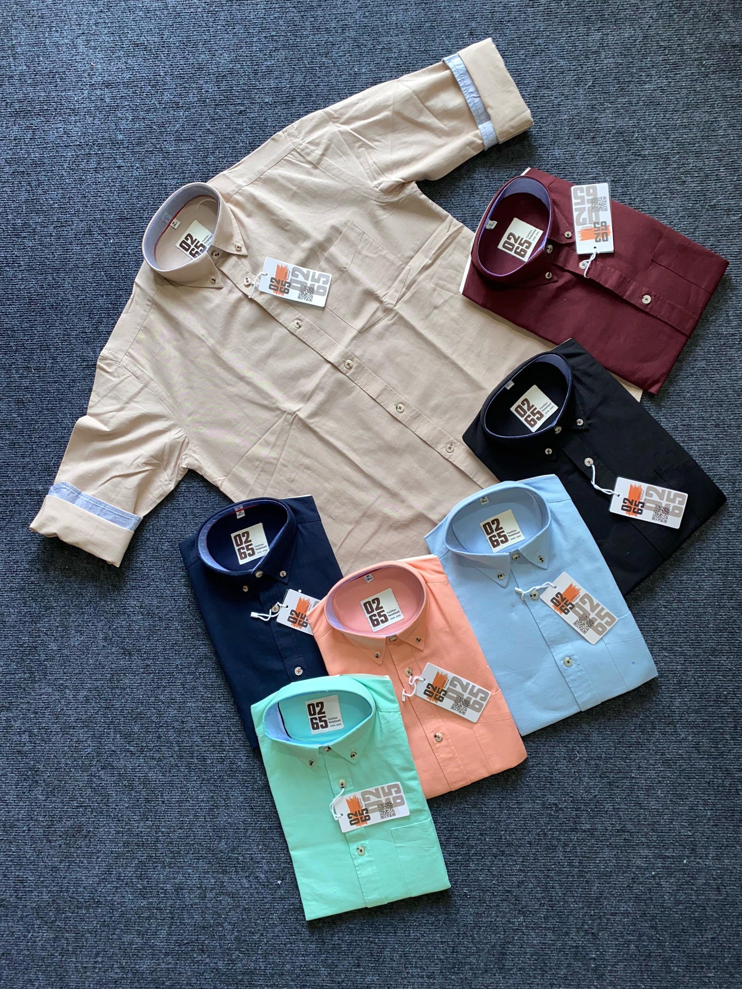 Plain Full Sleeve Shirt - Slub Cotton Fabric by 0265