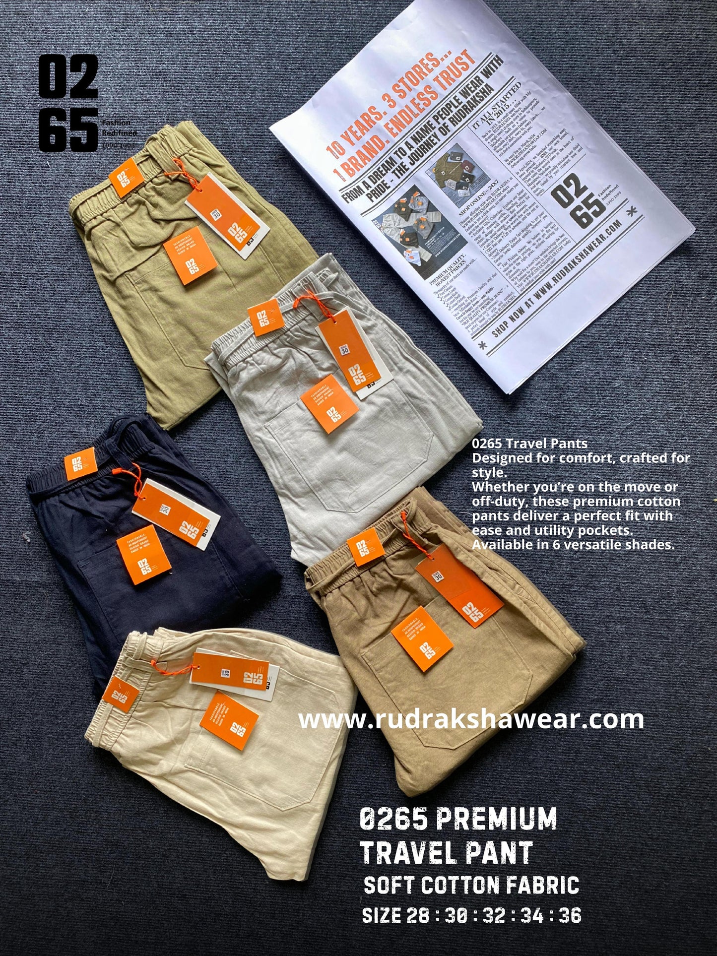 0265 Premium Travel Pant - Soft Cotton Fabric - Comfort In Every Move
