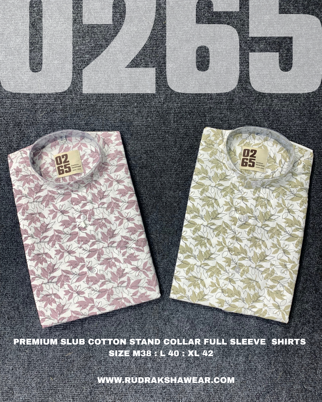 Premium Stand Collar Full Sleeve Shirt ( Mandarin Collar ) - Wedding Collection By 0265