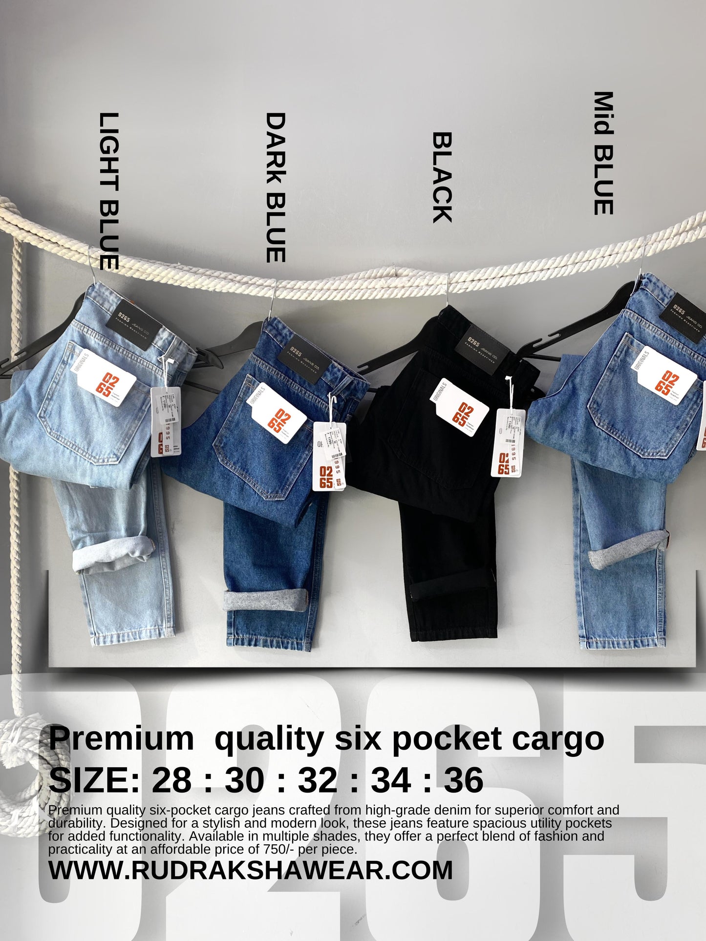 6 Pockets Cargo Jeans - Improved Fitting - Improved Pocket Design