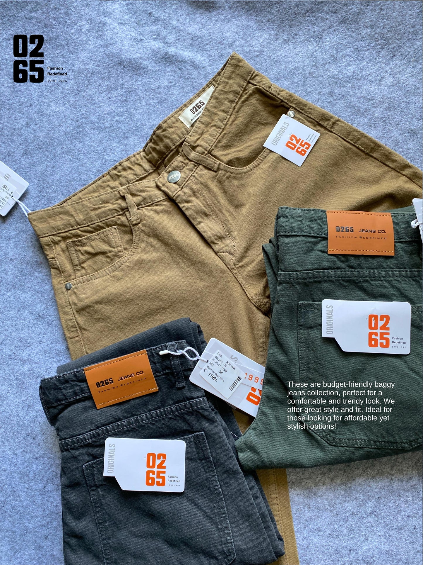 Colour Range Carrot Fit Baggy Jeans By 0265 - Non Stretchable