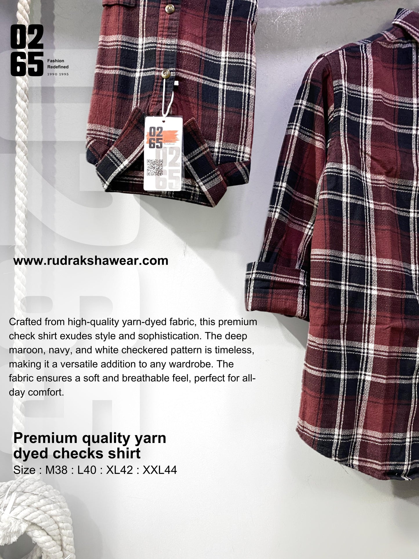 Full Sleeve Yarn Dyed Textured Checks Shirt- Premium Range By 0265