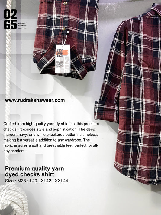Full Sleeve Yarn Dyed Textured Checks Shirt- Premium Range By 0265
