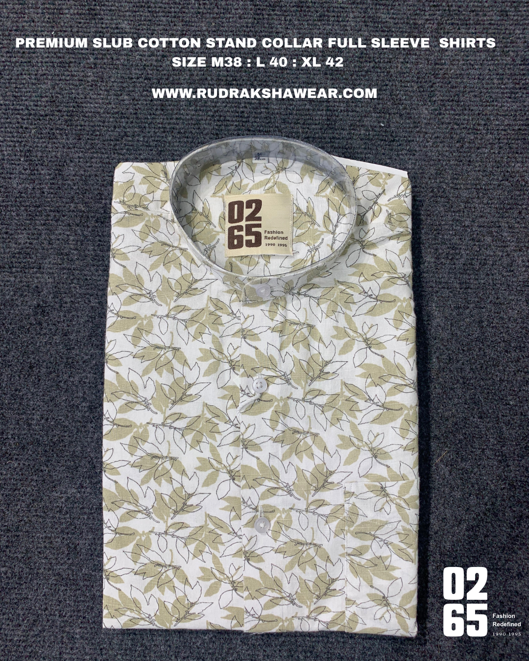 Premium Stand Collar Full Sleeve Shirt ( Mandarin Collar ) - Wedding Collection By 0265