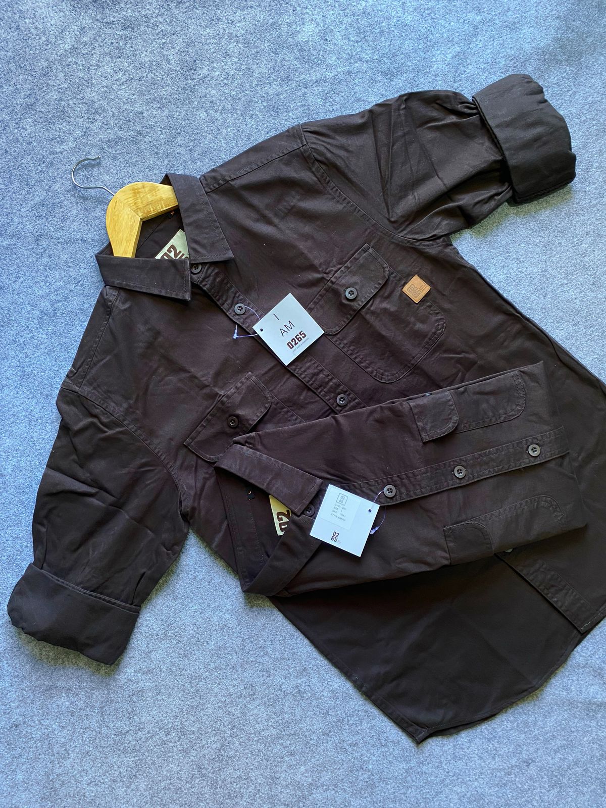 Premium Double Pocket Plain Shirt by 0265 - BROWN