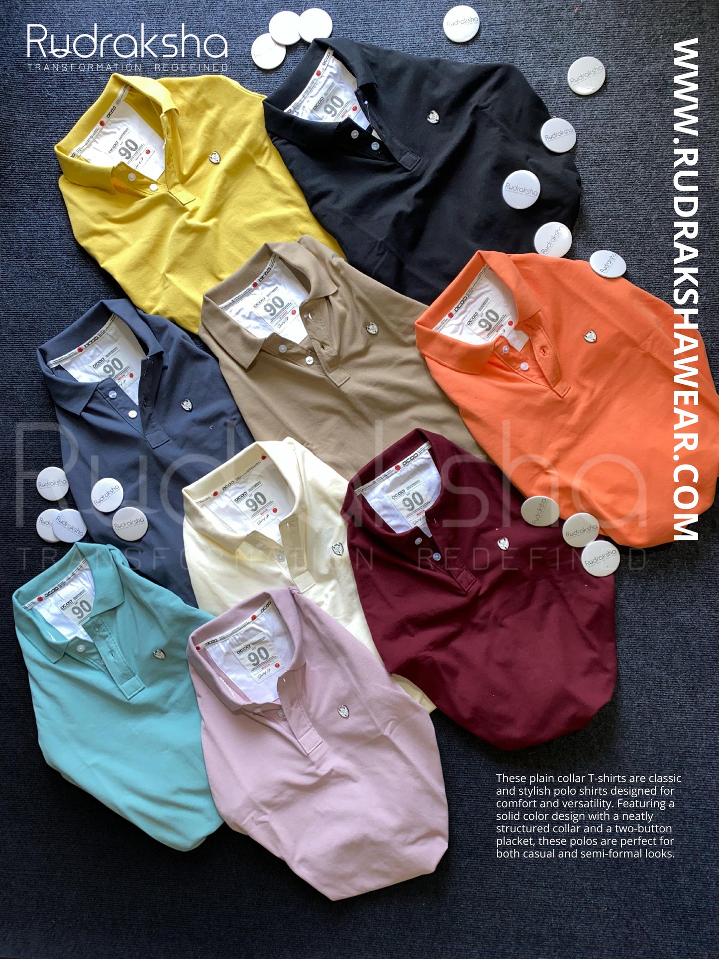 Premium Fine Cotton Matty Collar T-shirts