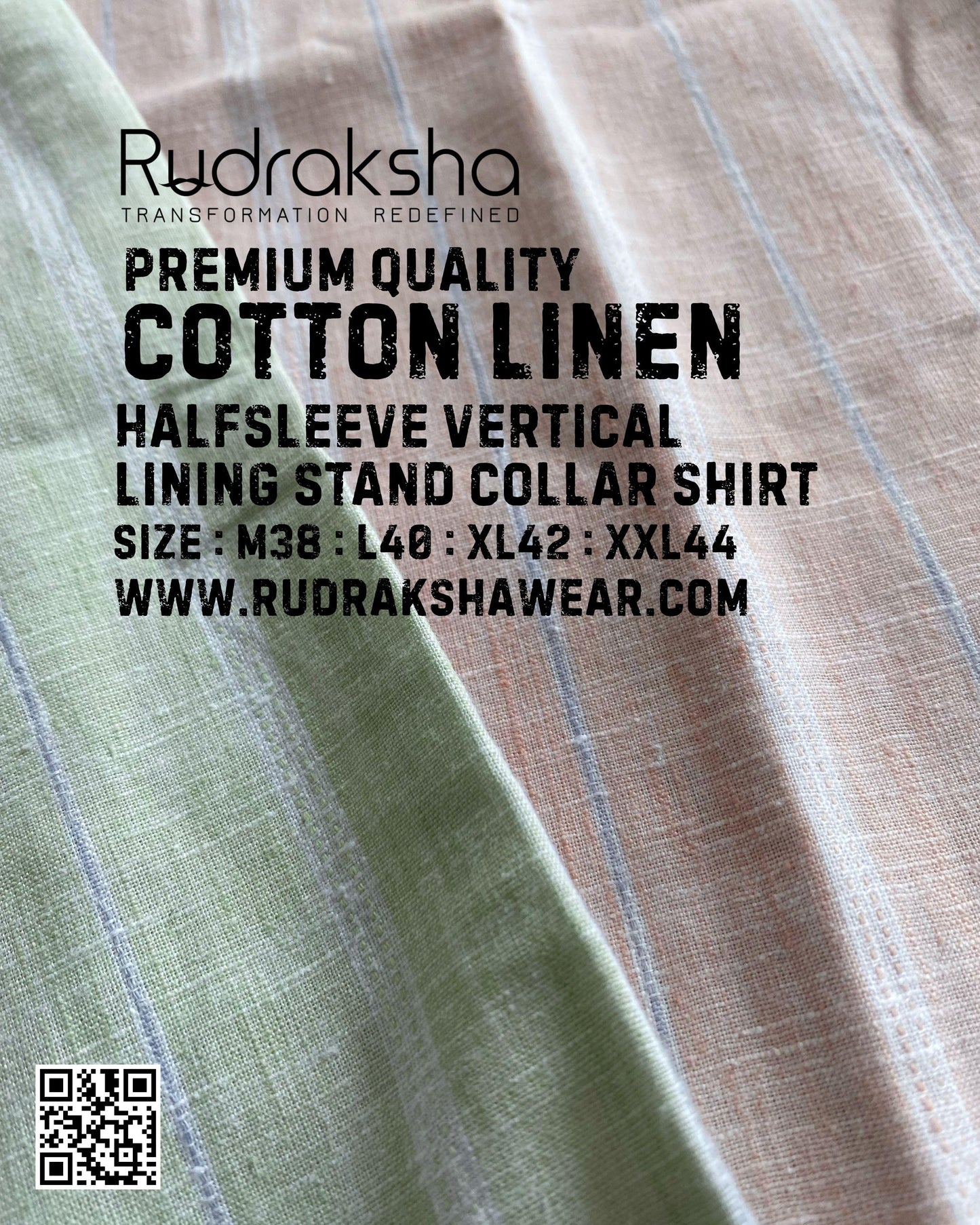 Premium Cotton Linen Stand Collar Half Sleeve Shirt