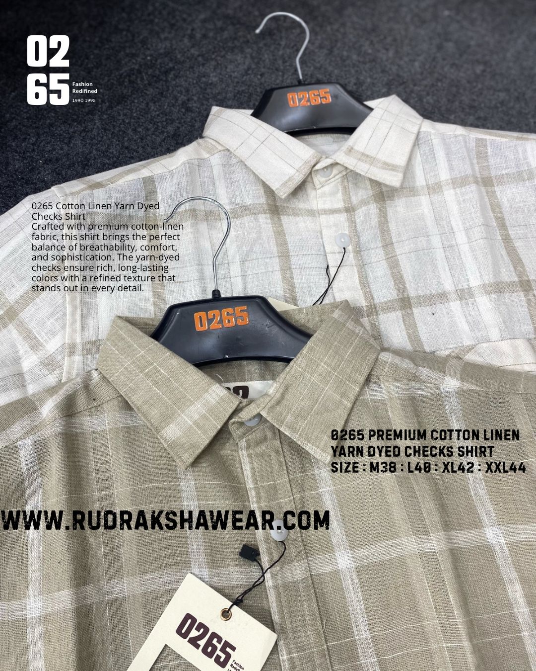0265 Premium Cotton Linen Full Sleeve Yarn Dyed Checks Shirt