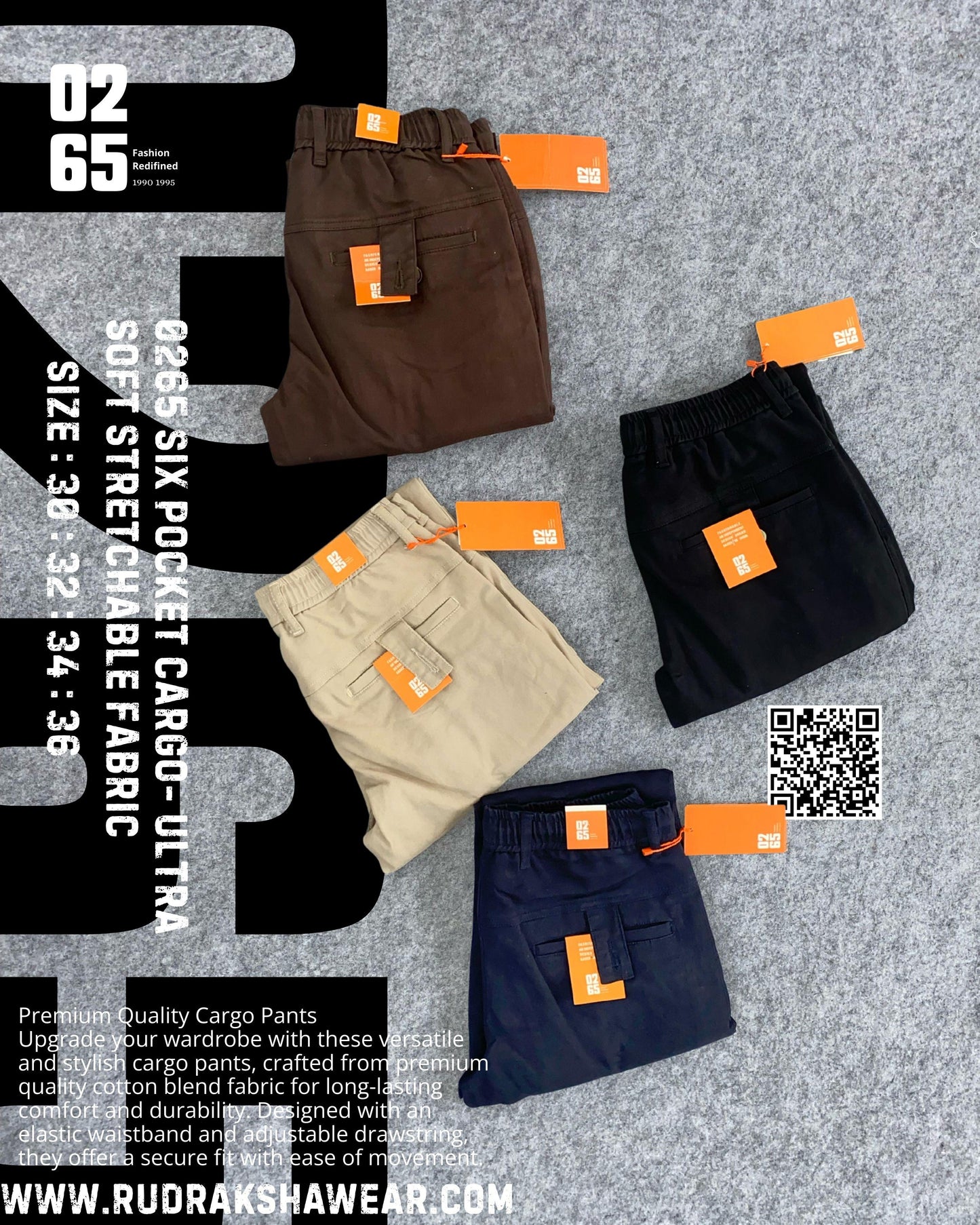 0265 6 Pocket Cargo | Ultra Soft | Stretchable