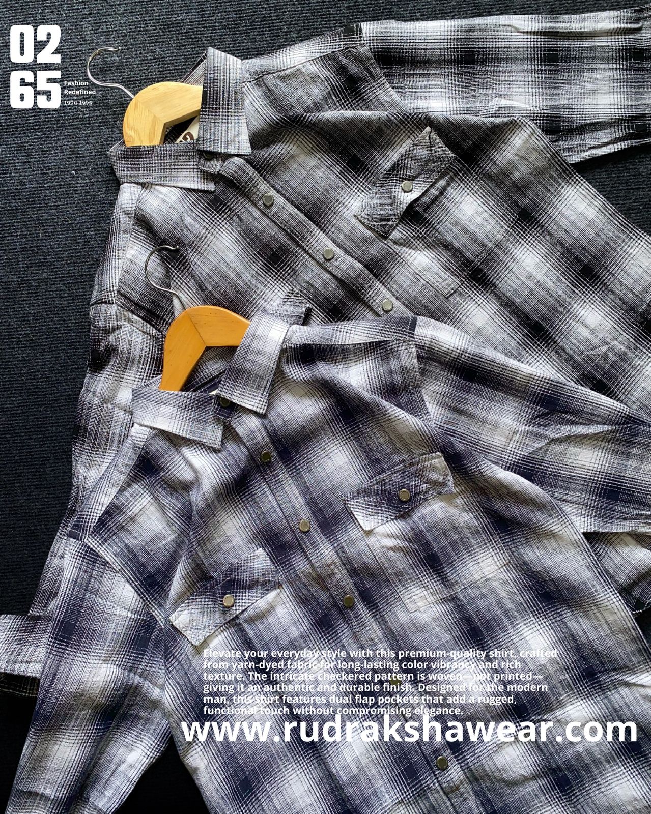 Premium Yarn Dyed Textured Double Pocket Shirt - Full Sleeve - Metal Push Buttons