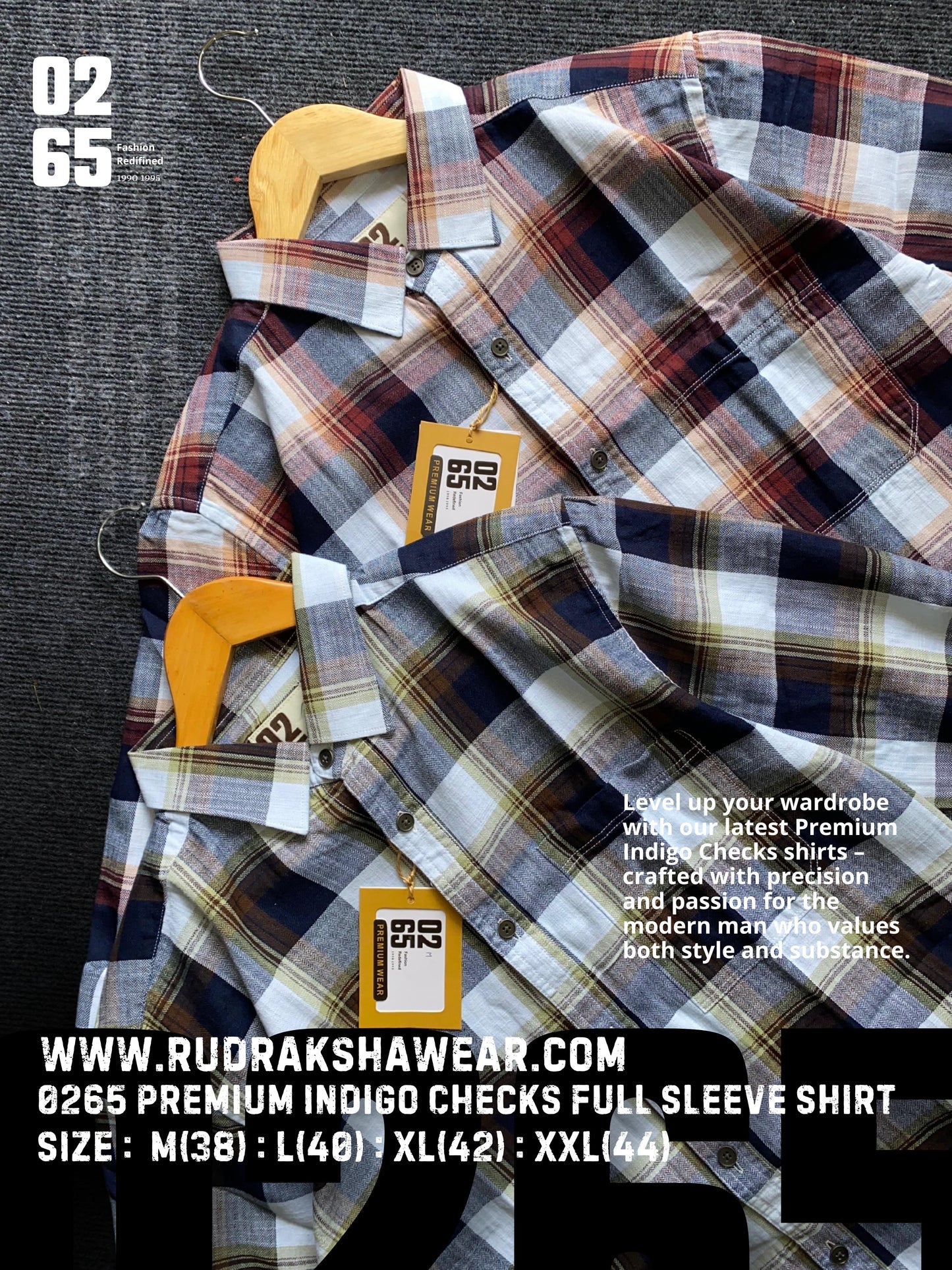 Indigo Full Sleeve Yarn Dyed Checks Shirt- Premium Range By 0265