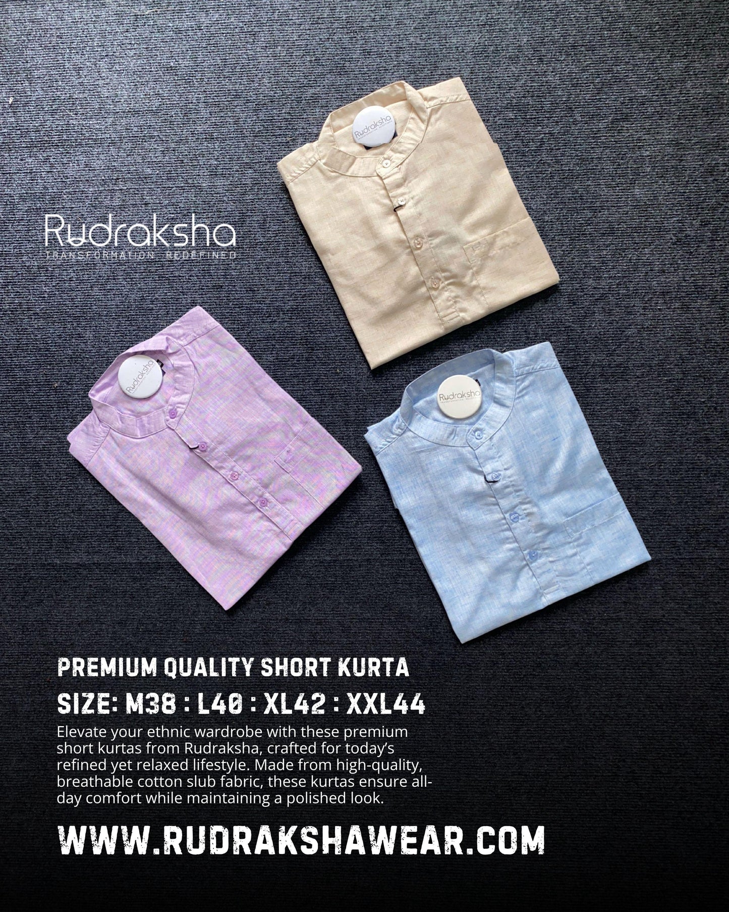 Premium Quality Short Kurta | 100% Cotton Fabri