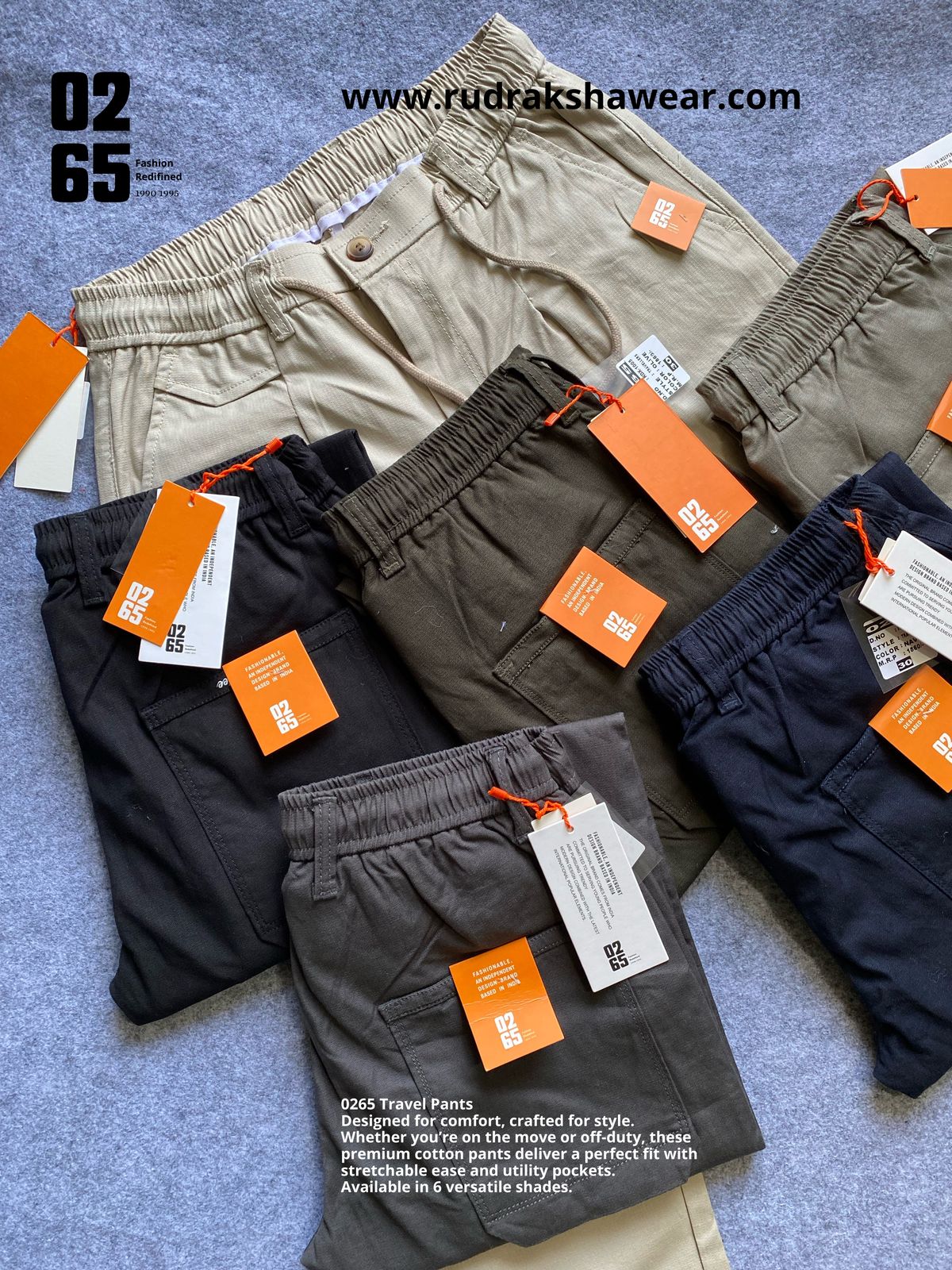 0265 Premium Travel Pant | 95% Cotton 5% Elastane | Cross Pocket | Length 40”