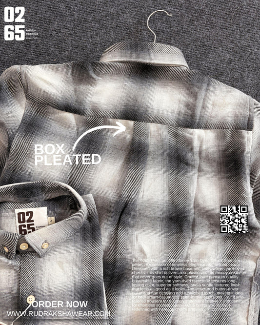 0265 Premium Old Money Checks Full Sleeve Shirt | 100% Cotton Fabric | Back Side Pleated | Button Down Collar
