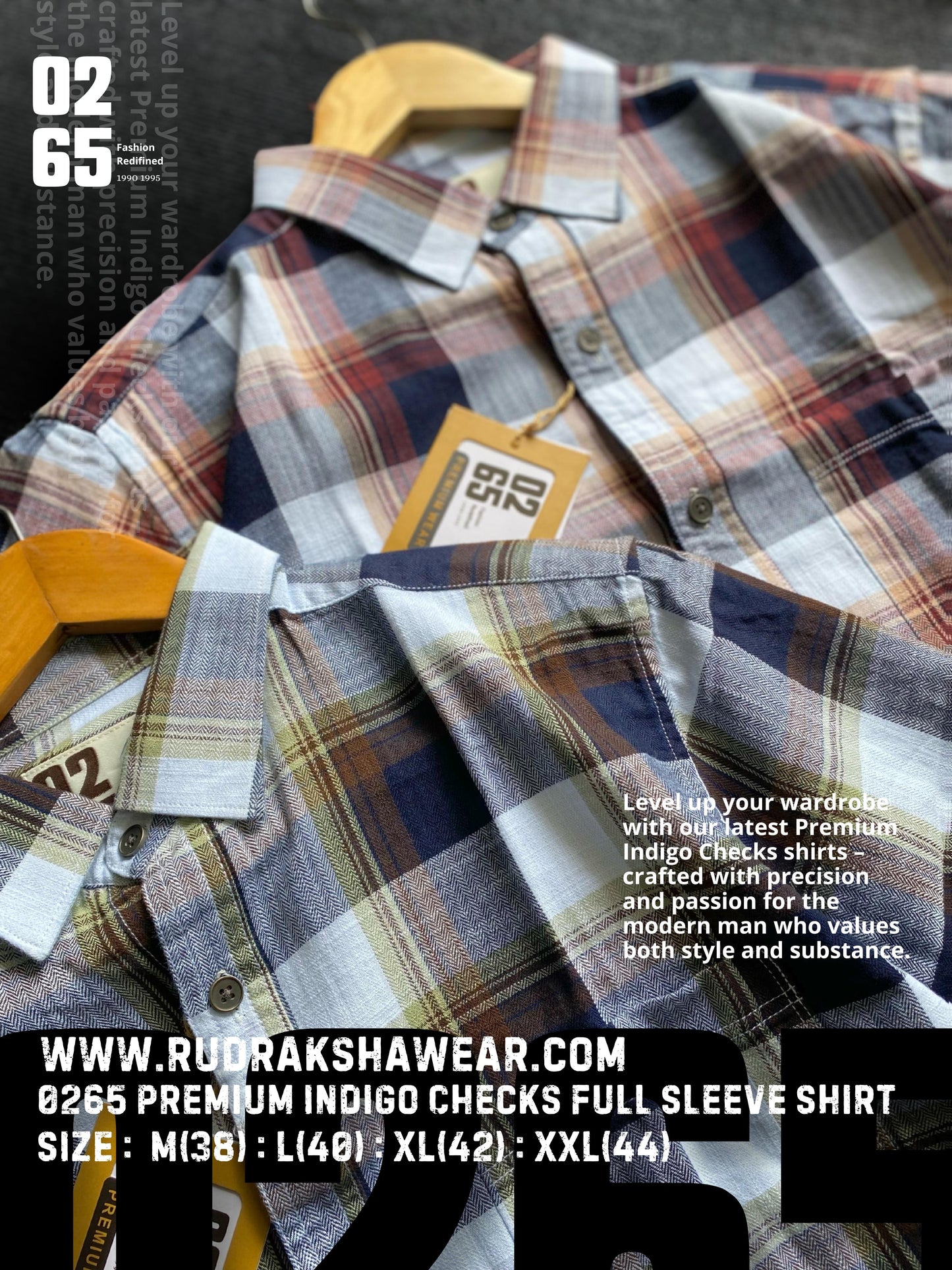 Indigo Full Sleeve Yarn Dyed Checks Shirt- Premium Range By 0265