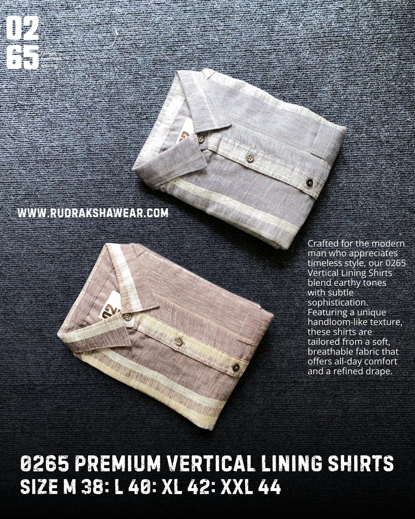 0265 Vertical Lining Full Sleeve Shirt