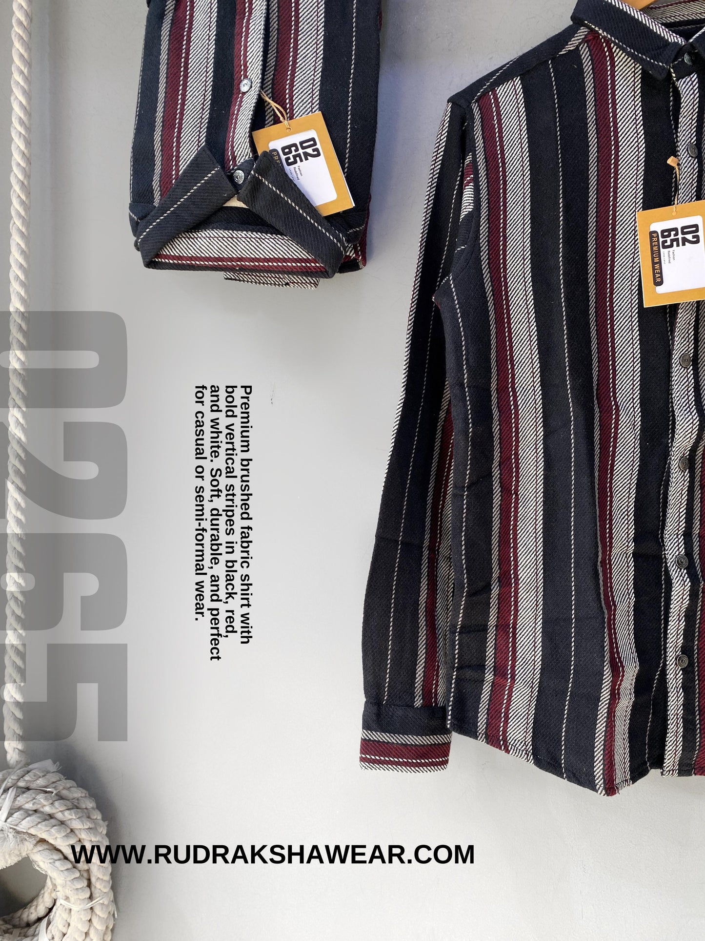 Premium Textured Vertical Lining Full Sleeve Shirt