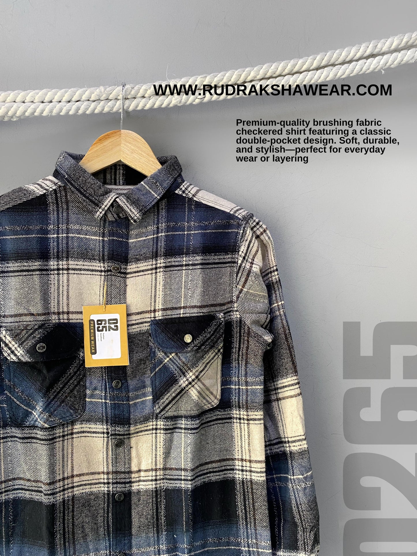 Premium Checks Brushing Double Pocket Full Sleeve Shirts by 0265