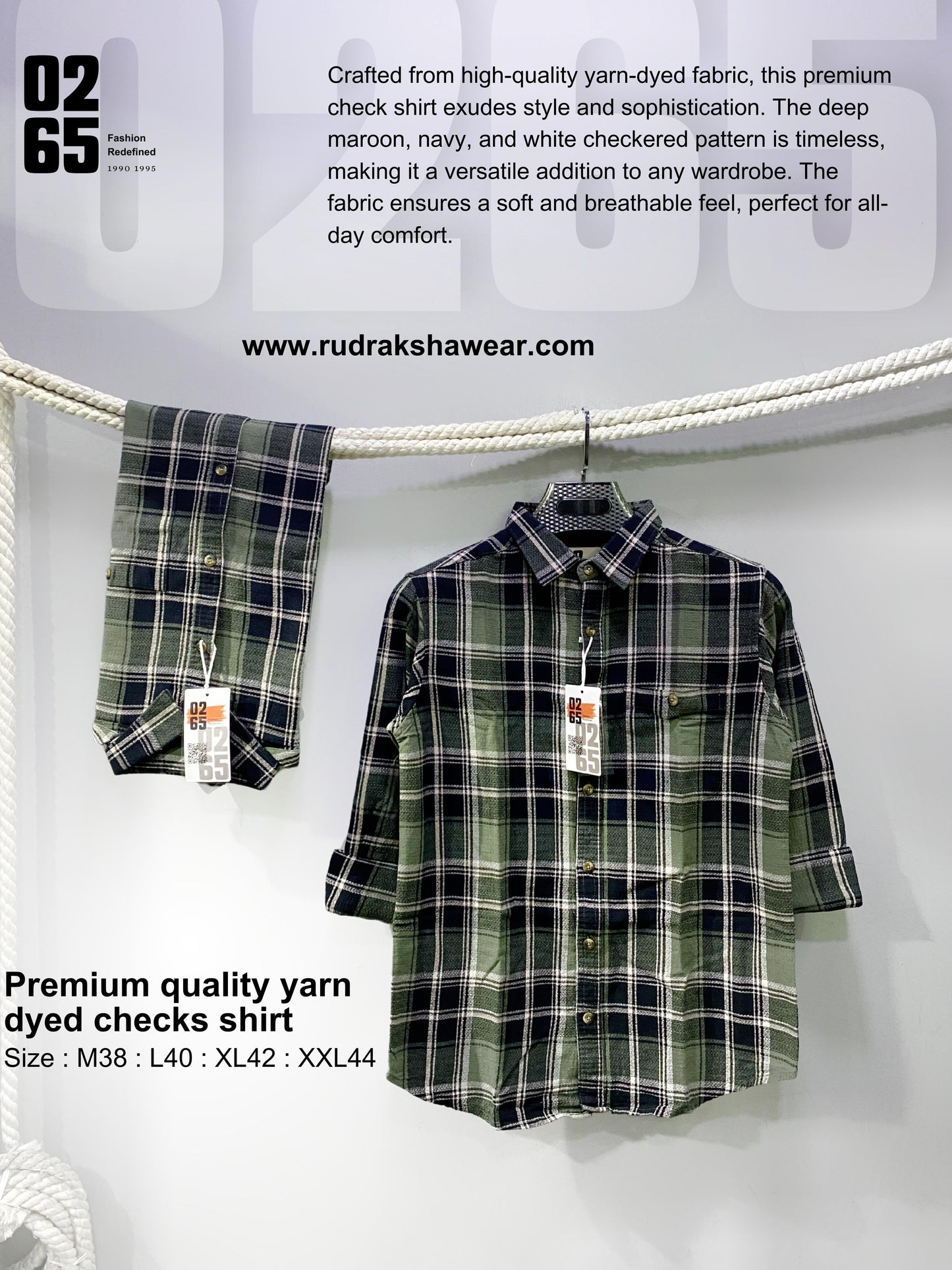 Full Sleeve Yarn Dyed Textured Checks Shirt- Premium Range By 0265