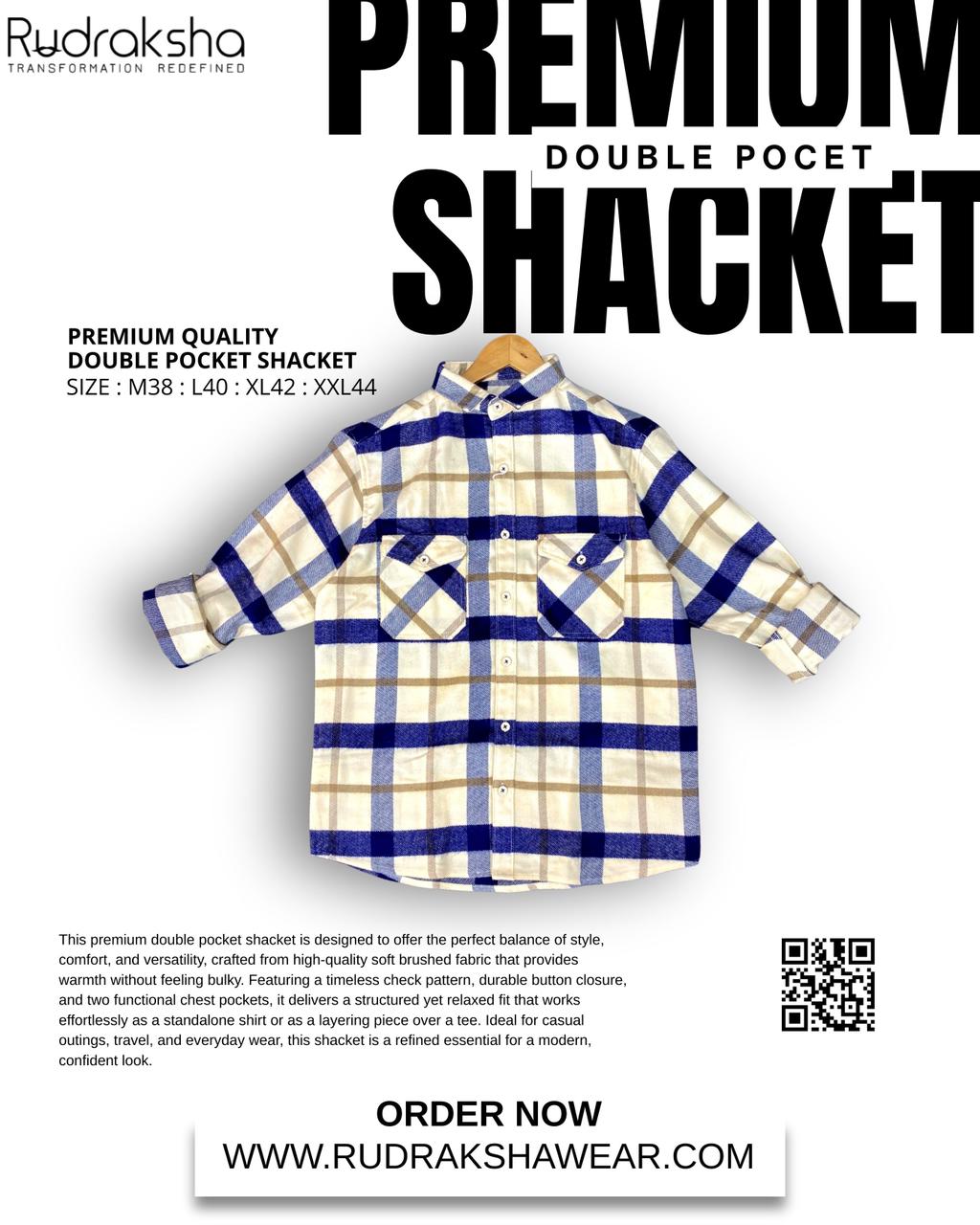 Premium Double Pocket Shacket | Brushing Fabric