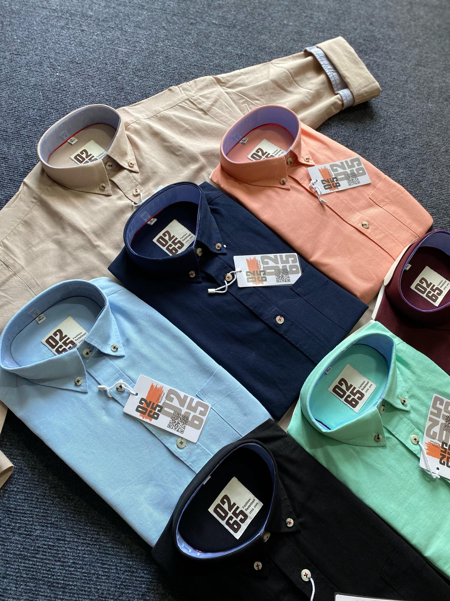 Plain Full Sleeve Shirt - Slub Cotton Fabric by 0265