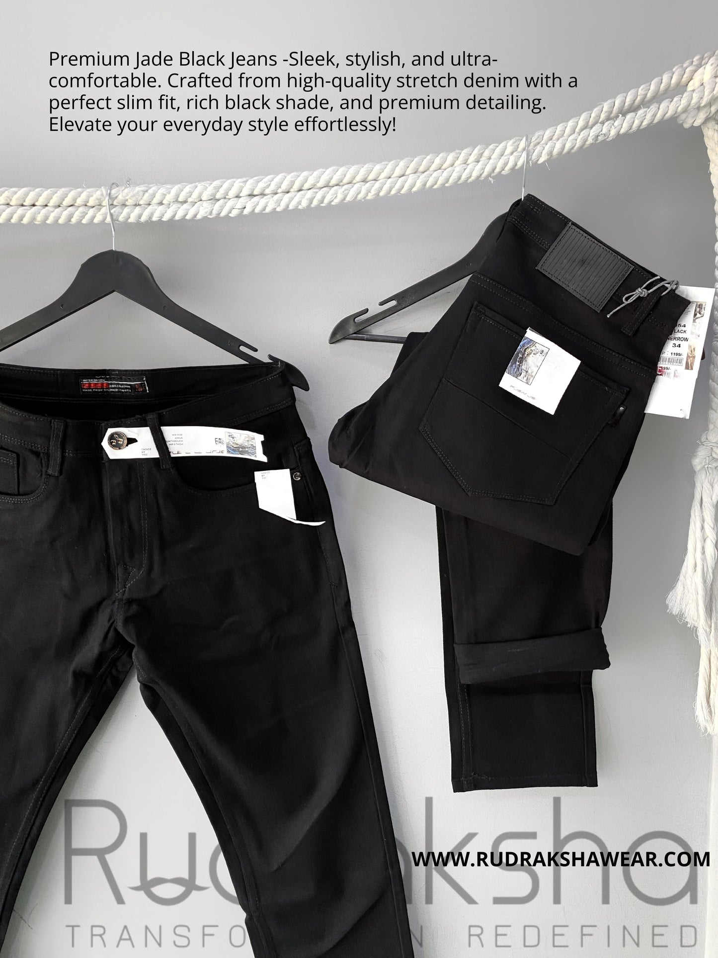Premium Quality Ankle Length Jate Black Jeans- Stretchable