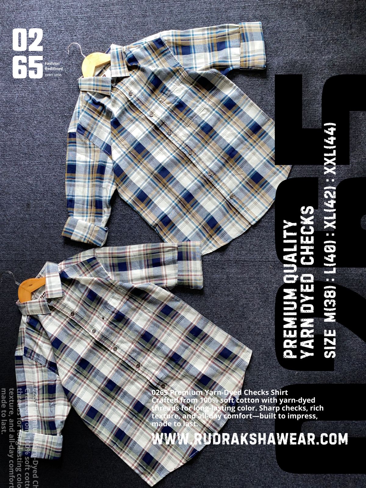 Indigo Full Sleeve Yarn Dyed Checks Shirt- Premium Range By 0265