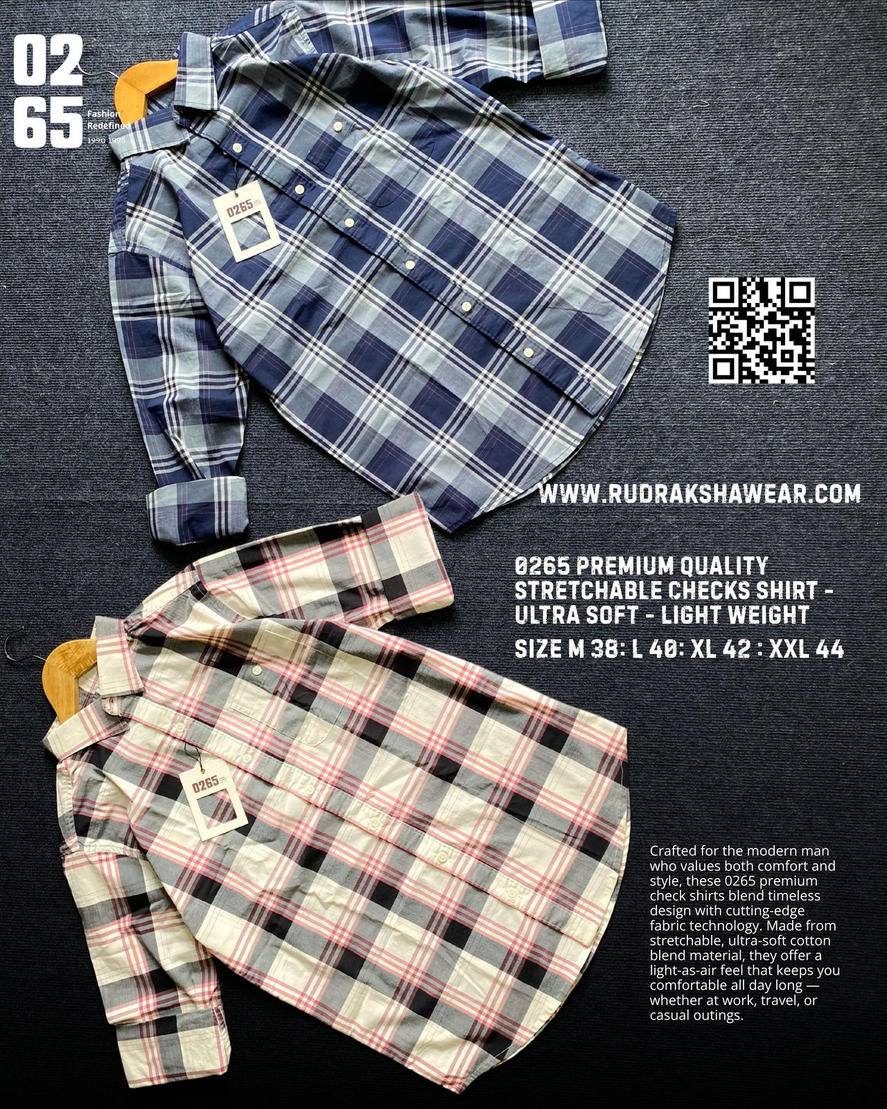 0265 Premium Stretchable Full Sleeve Checks Shirt