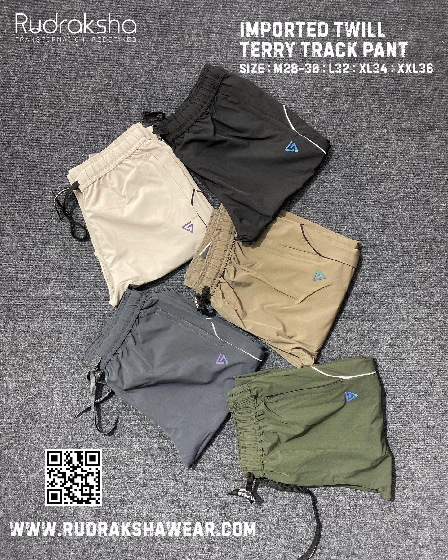 2 In 1 Fit - ( Straight Fit + Ankle Fit ) Premium Imported Twill Terry Fabric Track Pant | Both front pocket with zipper | 1 Back pocket with zipper | Light Weight | Easy Dry