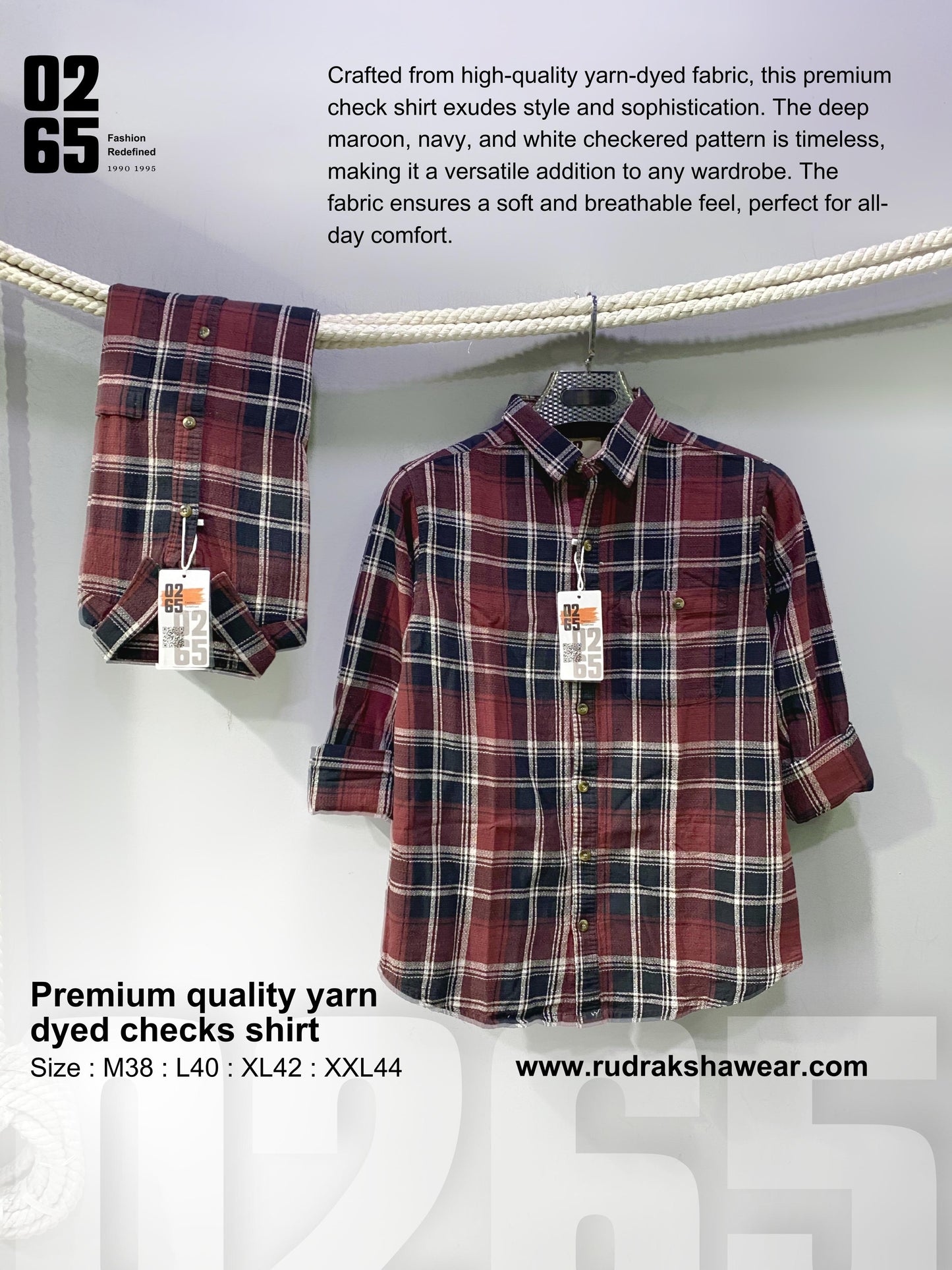 Full Sleeve Yarn Dyed Textured Checks Shirt- Premium Range By 0265